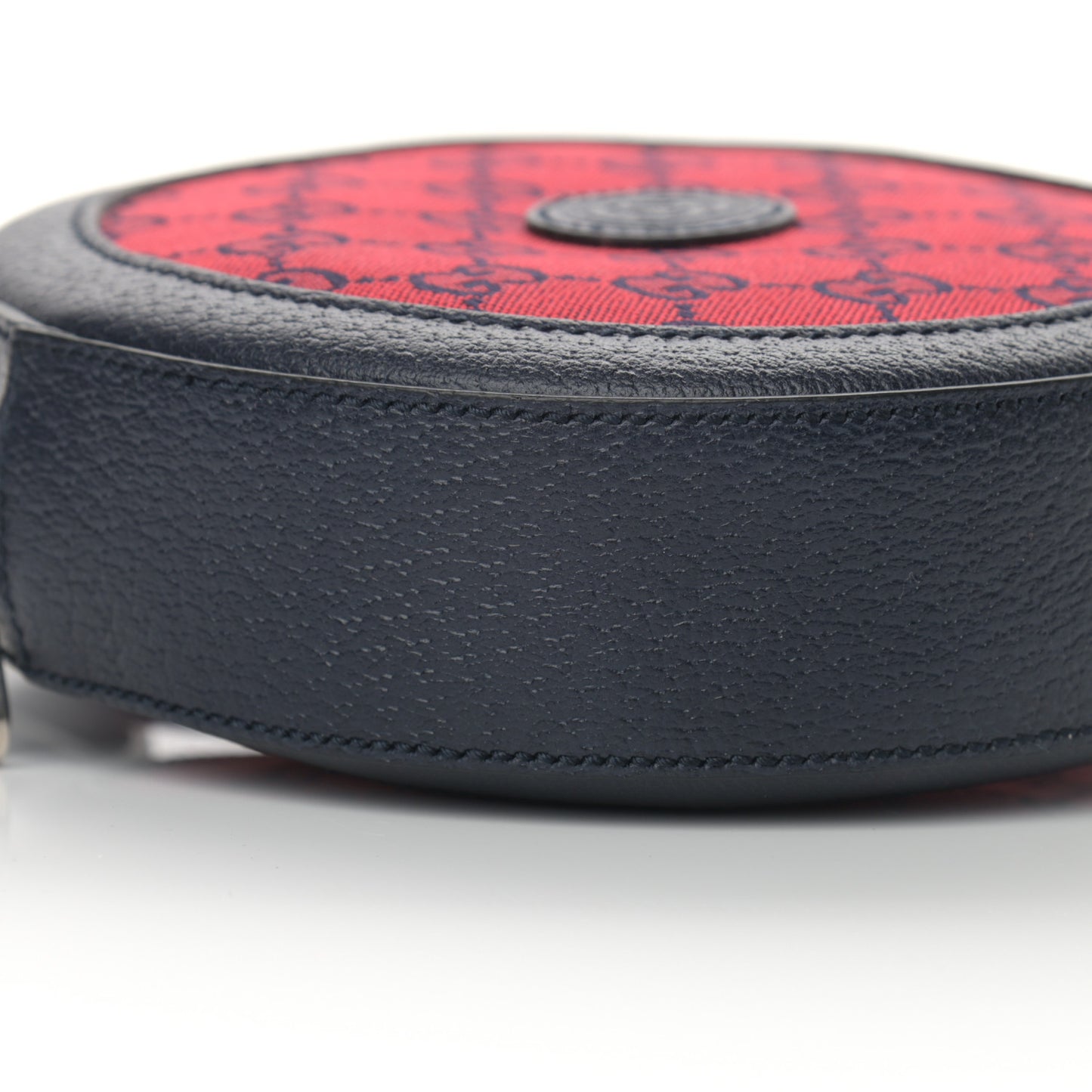 Monogram Multicolor Textured Calfskin Retro Interlocking G Round Shoulder Bag Red Blue