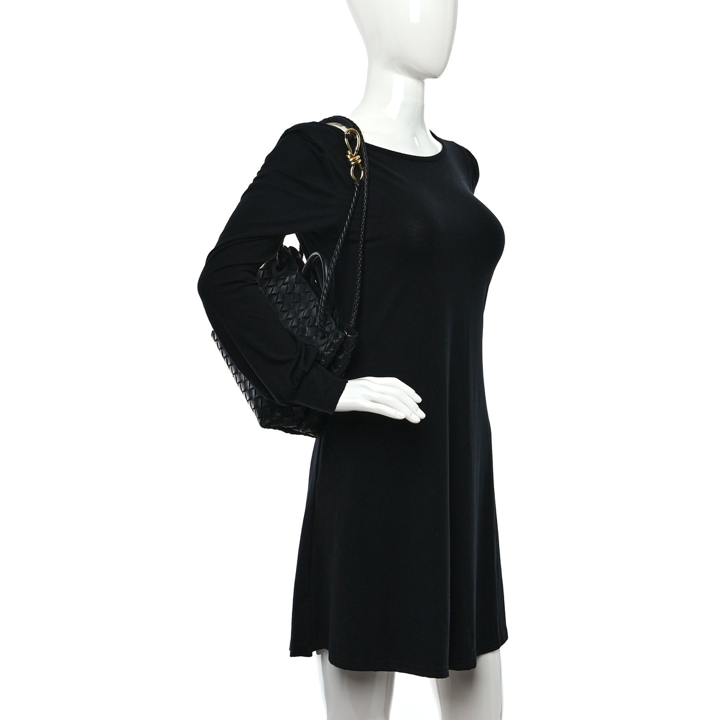 Nappa Intrecciato Small Andiamo Shoulder Bag Black