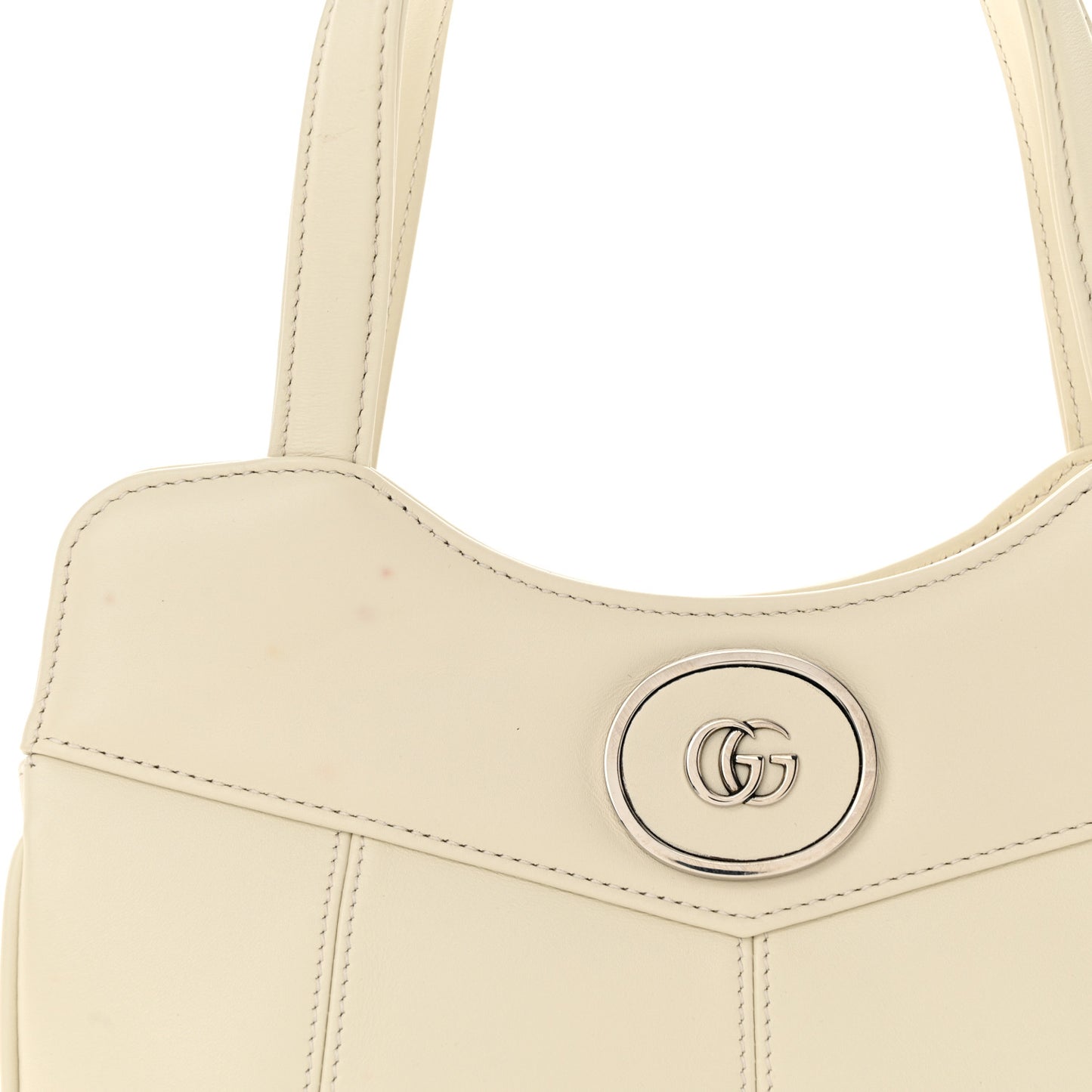Senna Calfskin Petite GG Tote Bag Mystic White