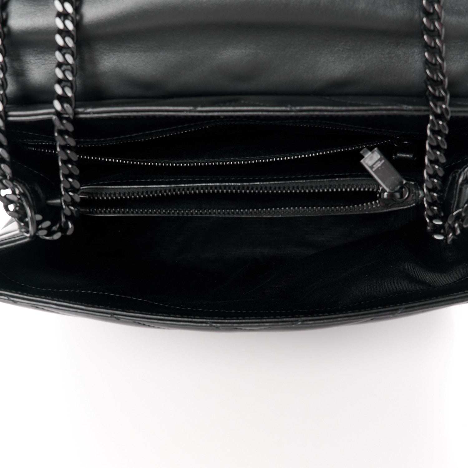 Saint Laurent Calfskin Y Quilted Monogram Monochrome Medium Loulou Chain Satchel Black 5 of 11