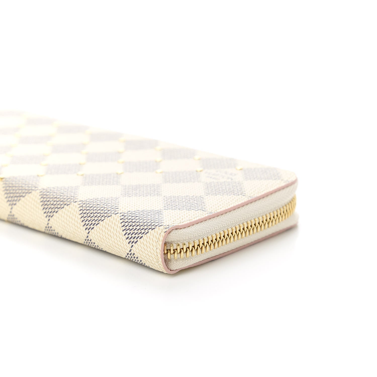 Louis Vuitton Damier Azur Studded Clemence Wallet Rose Ballerine 7 of 10