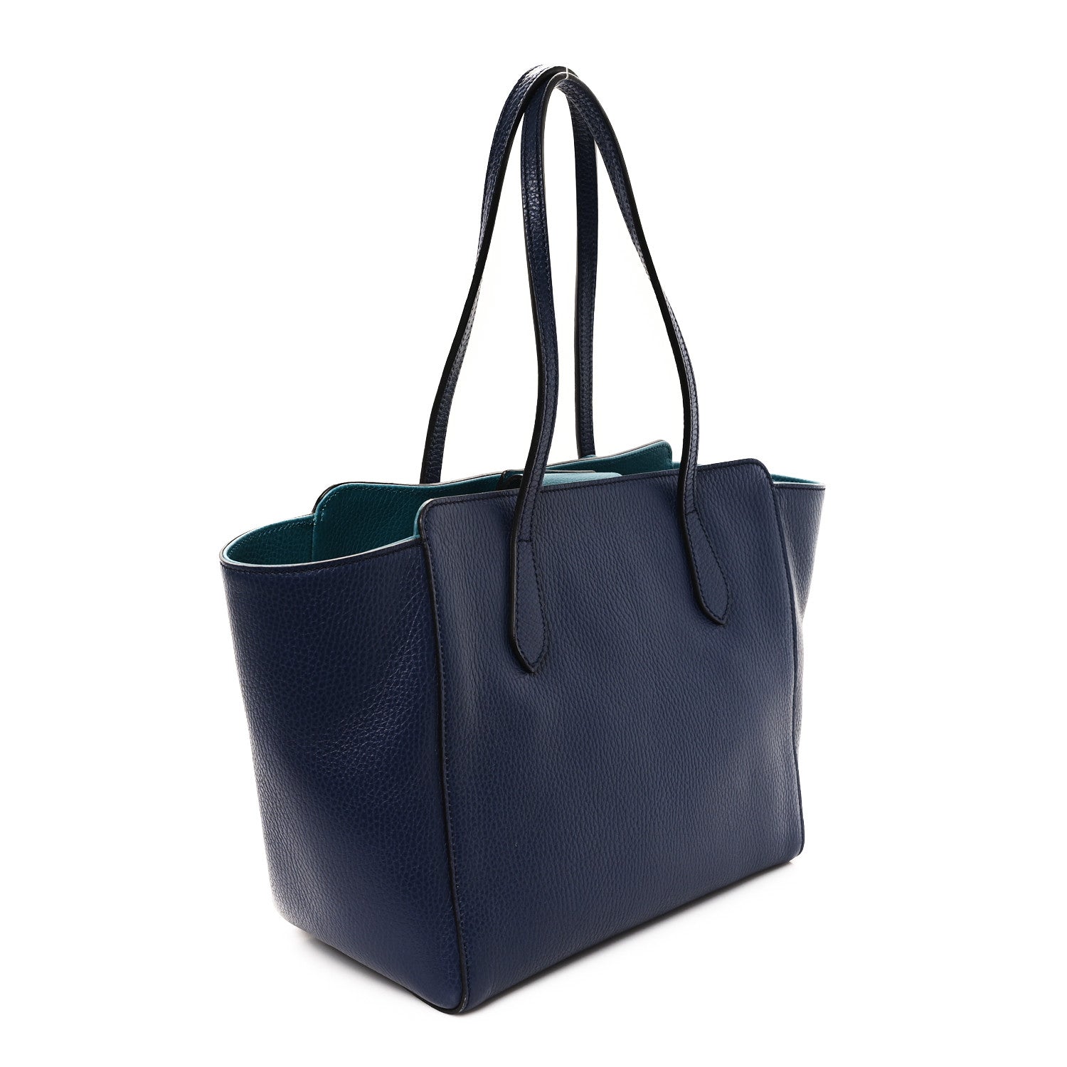 Gucci Dollar Calfskin Small Swing Tote Classic Marine Deep Cobalt 3 of 10