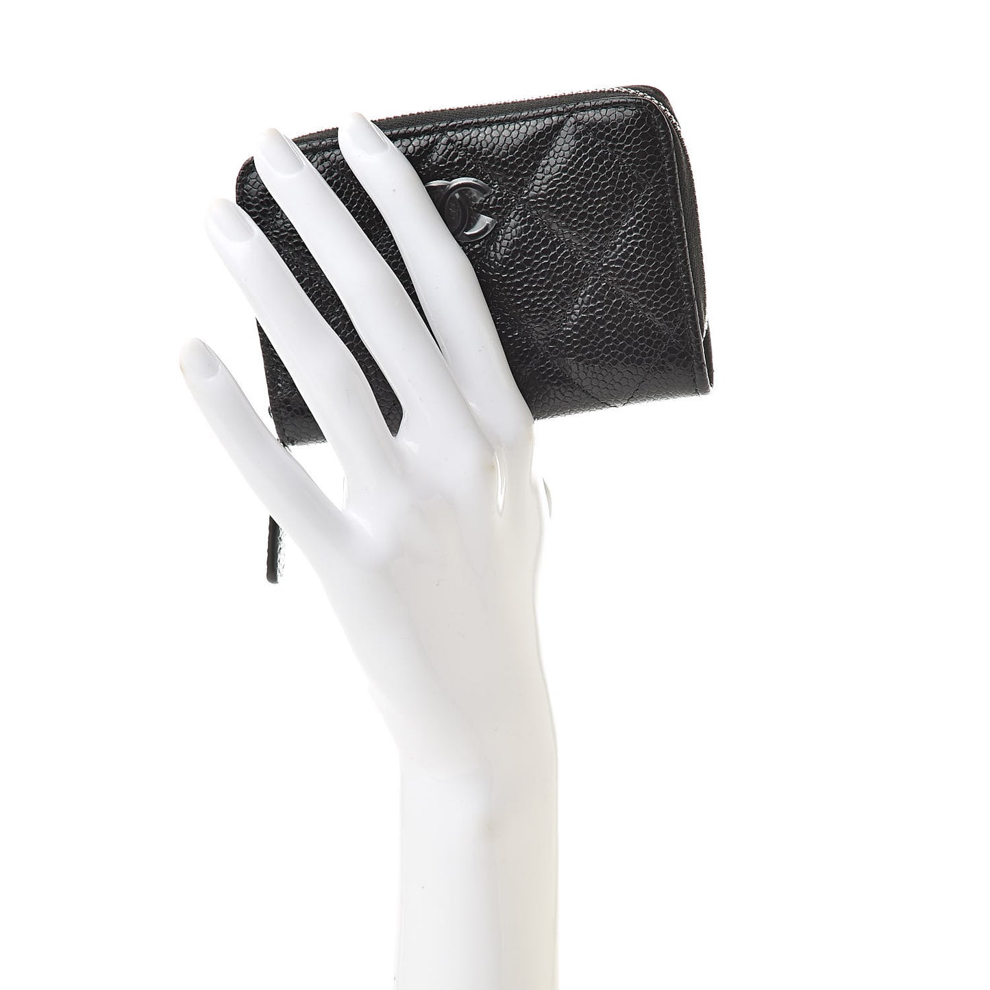Caviar Quilted Incognito Zip Coin Purse Black