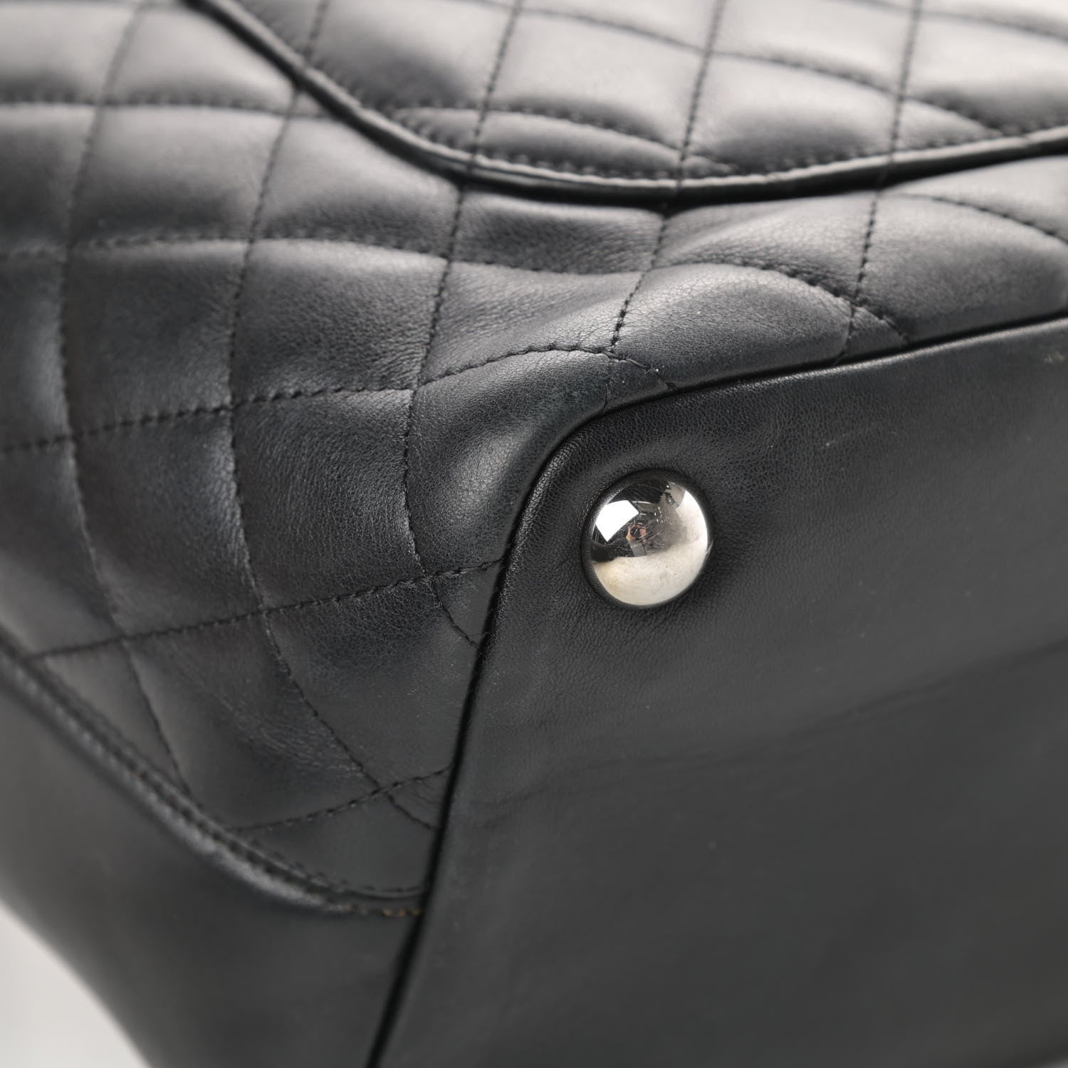 Chanel Calfskin Quilted Large Cambon Tote Black White 12 of 18