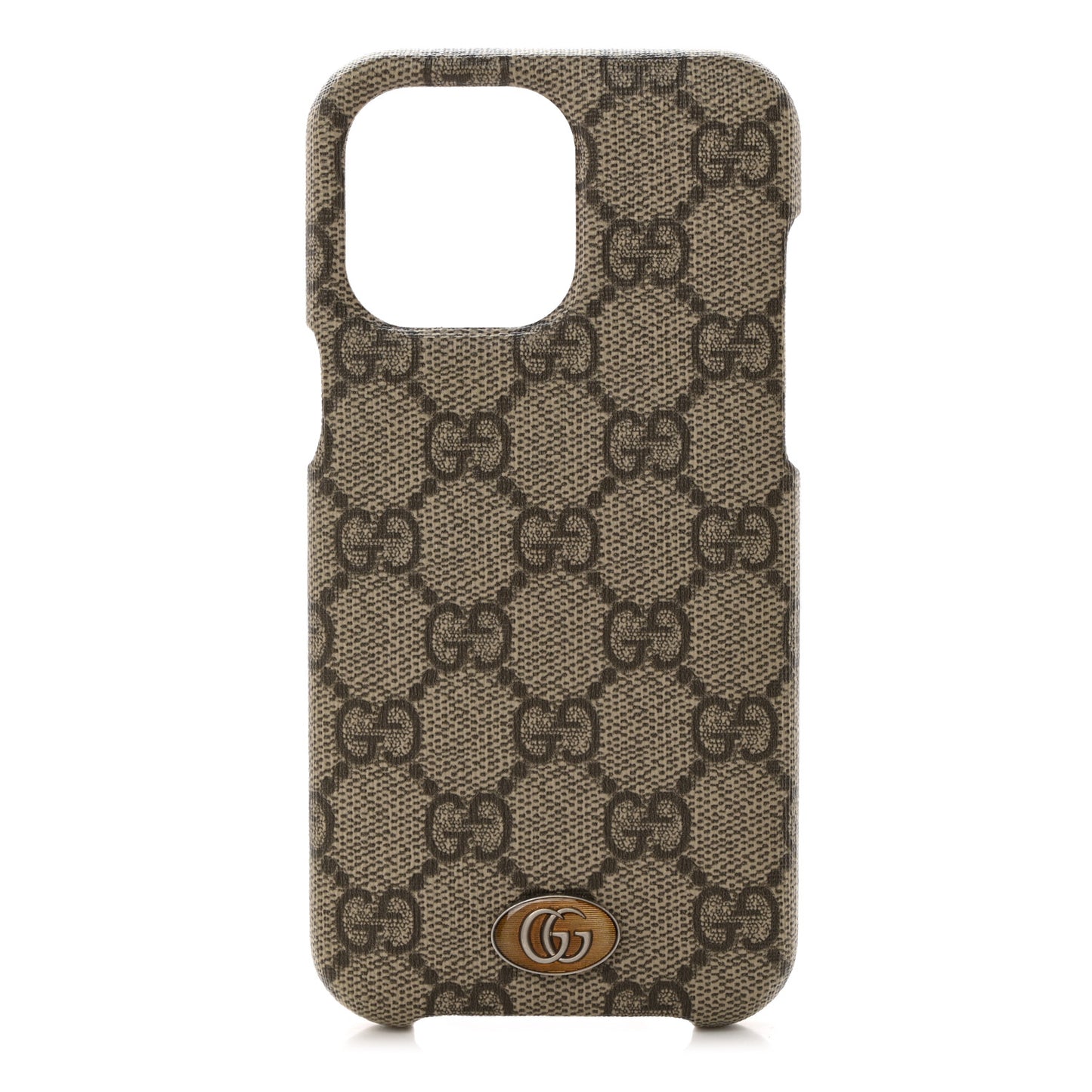 GG Supreme Monogram Ophidia iPhone 14 Pro Max Phone Case Beige Ebony