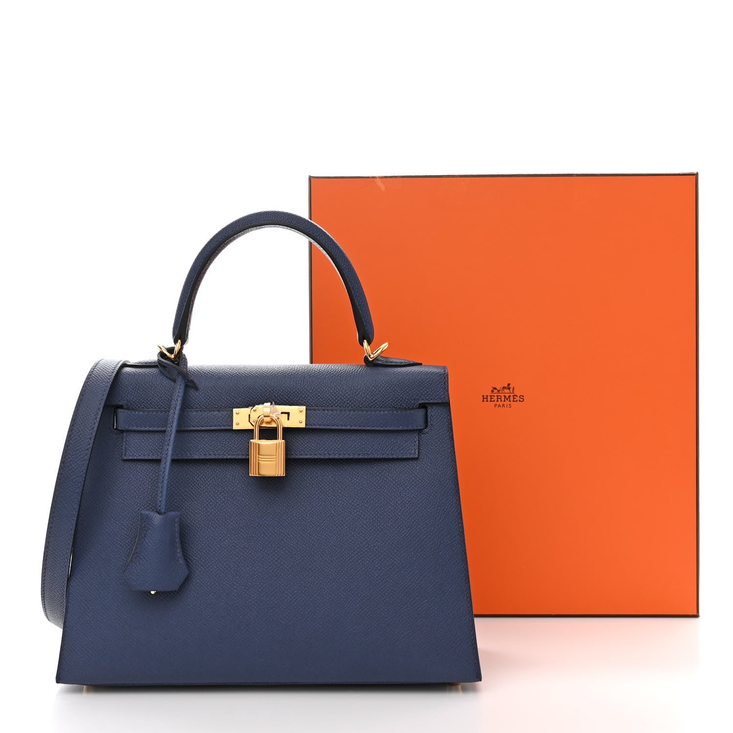 Hermes Epsom Kelly Sellier 25 Bleu Navy 11 of 11