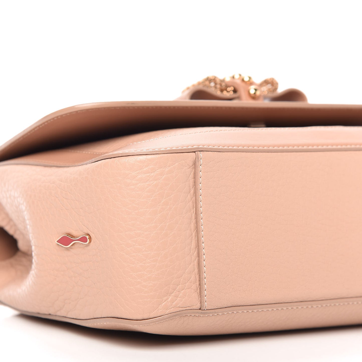 Soft Calfskin Small Sweety Charity Shoulder Bag Nude