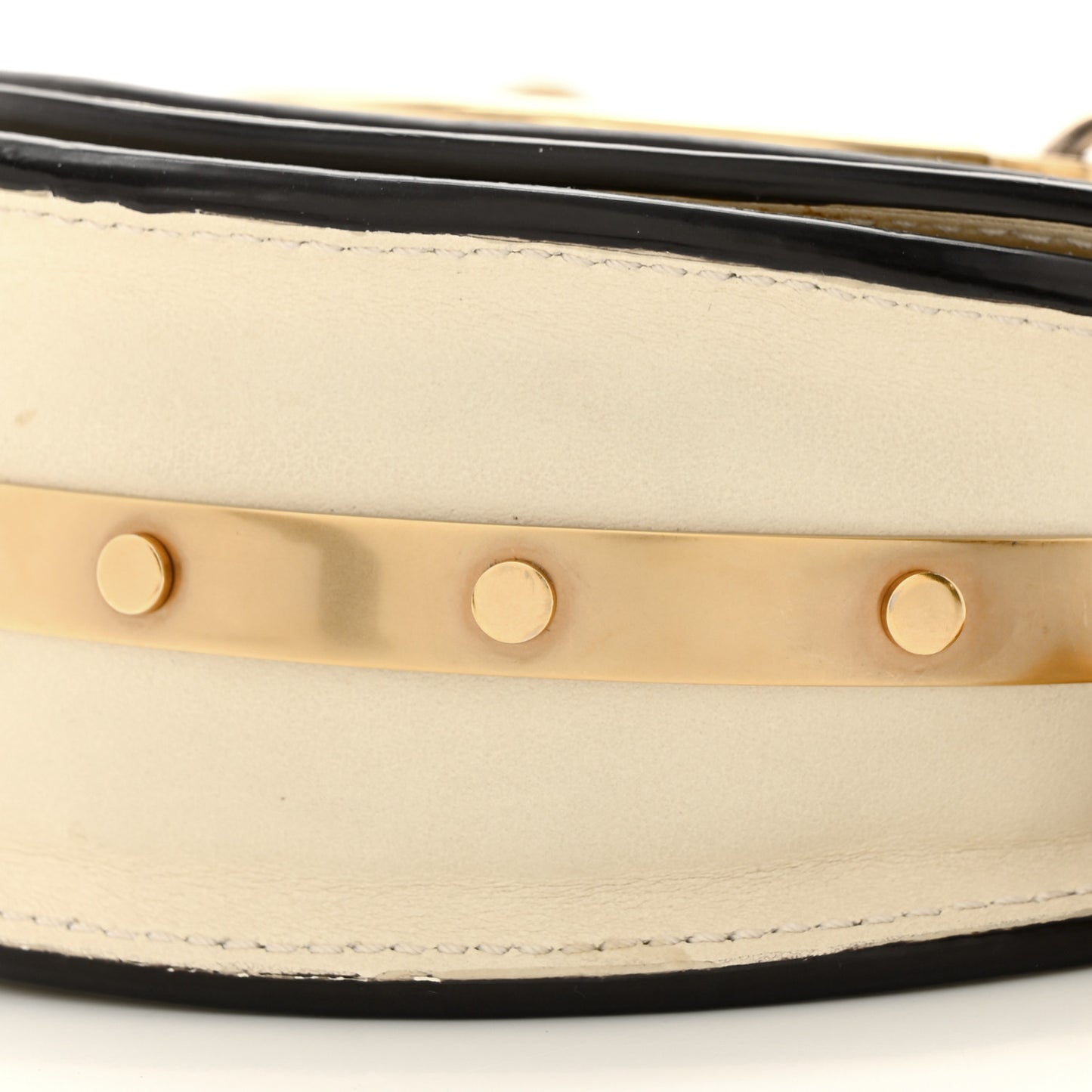 Calfskin Small Nile Bracelet Minaudiere Bag Off White
