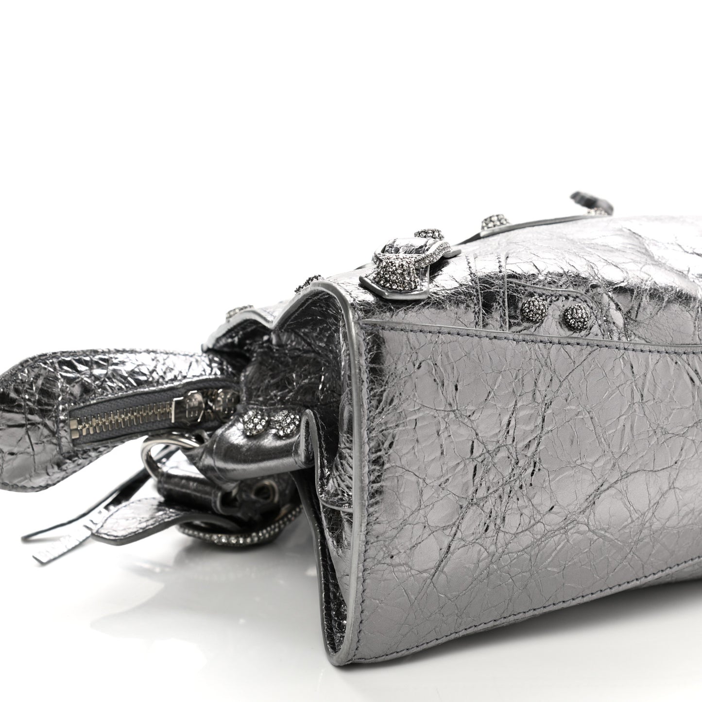 Agneau Arena Crystal Neo Cagole Handbag XS Silver
