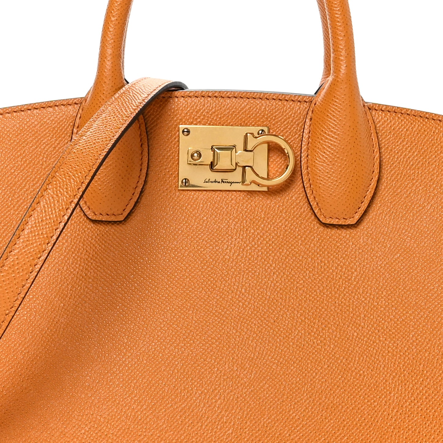 Hammered Calfskin Small The Studio Box Bag Orange