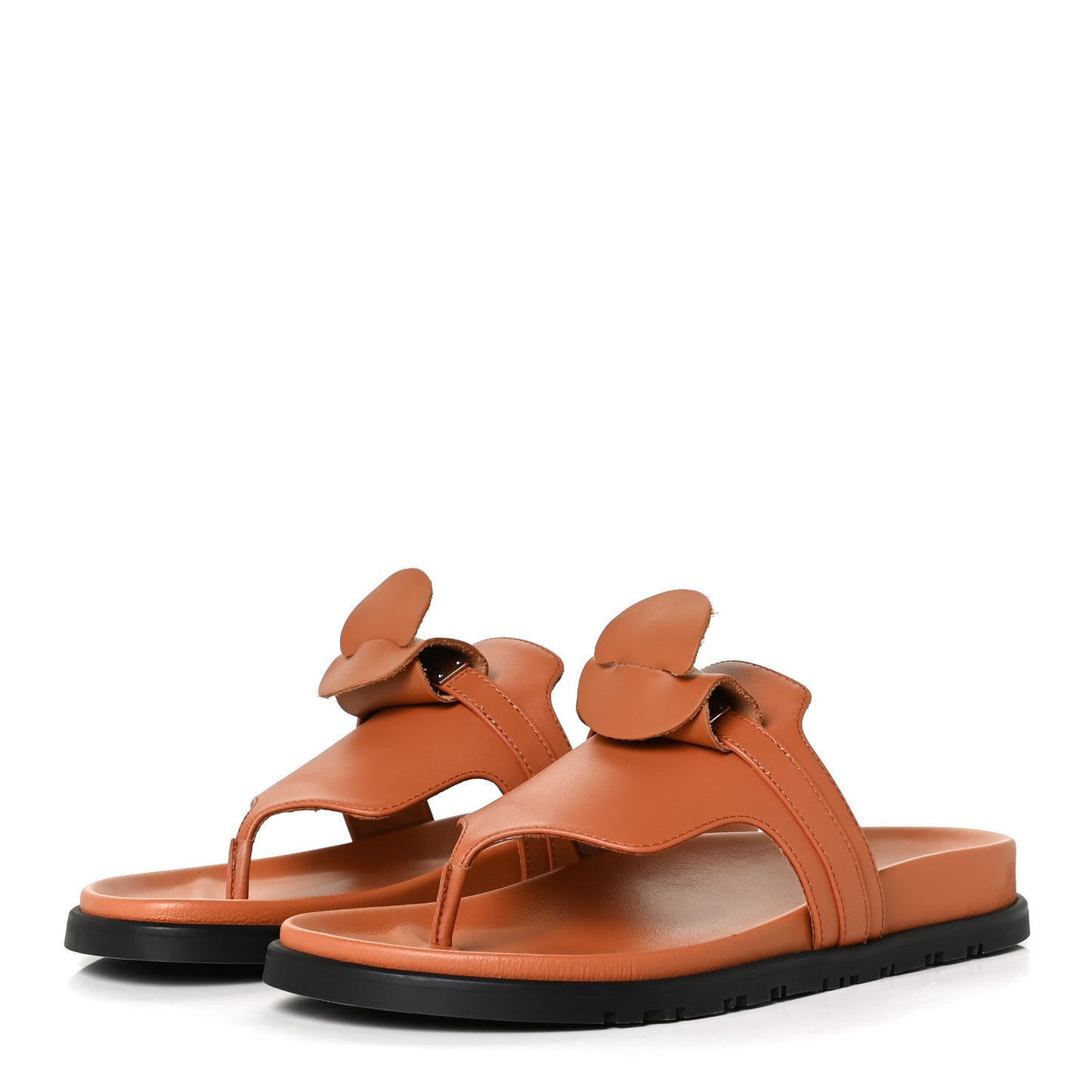 Calfskin Womens Empire Sandals 38 Marron Glaise
