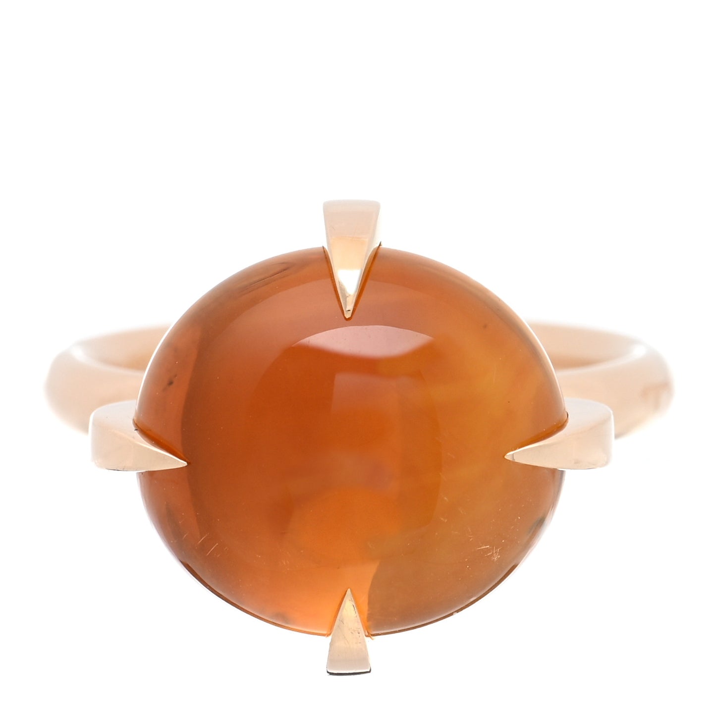 18K Yellow Gold Veleno Citrine Ring 50 5.5