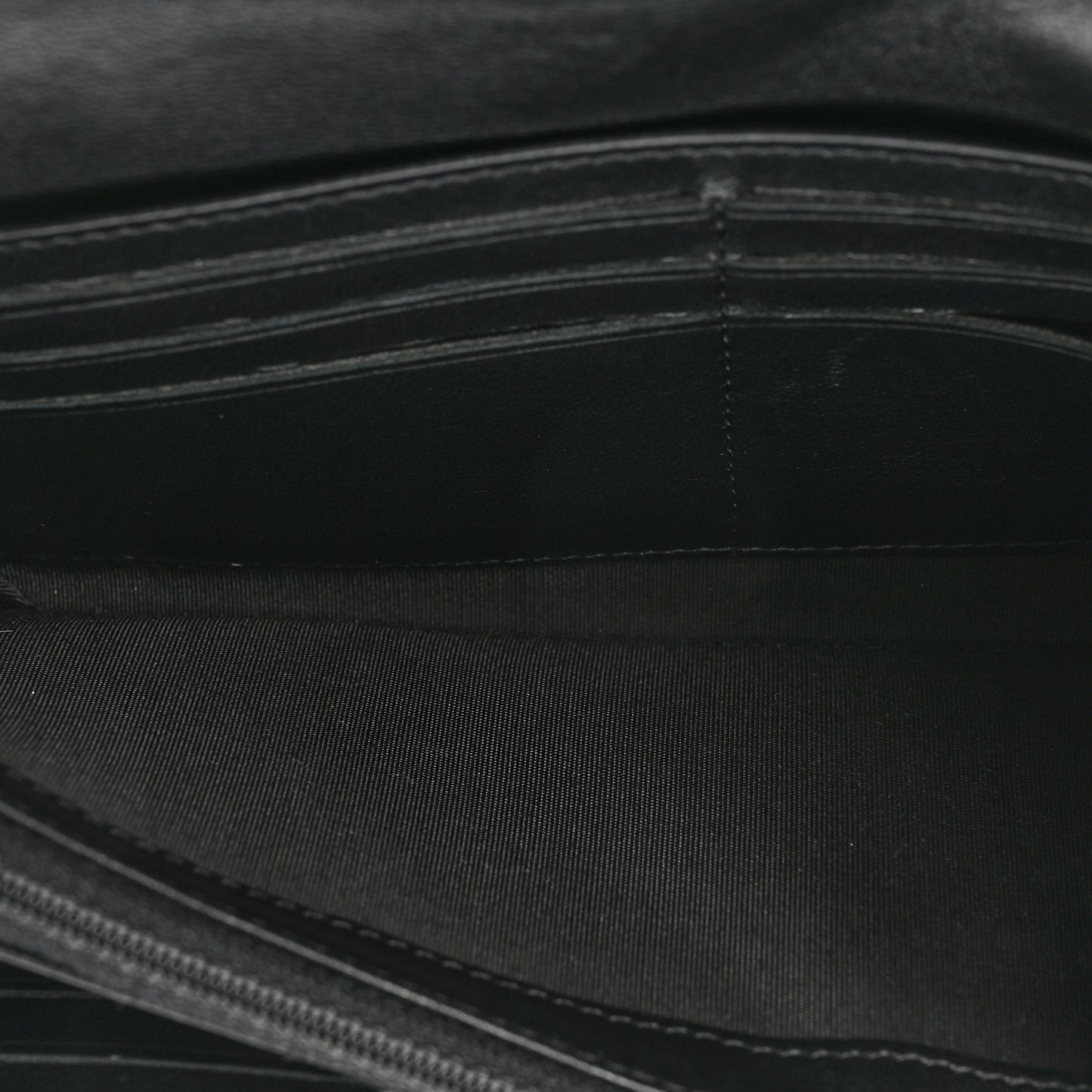 Lambskin Quilted Large Boy Gusset Flap Wallet Black