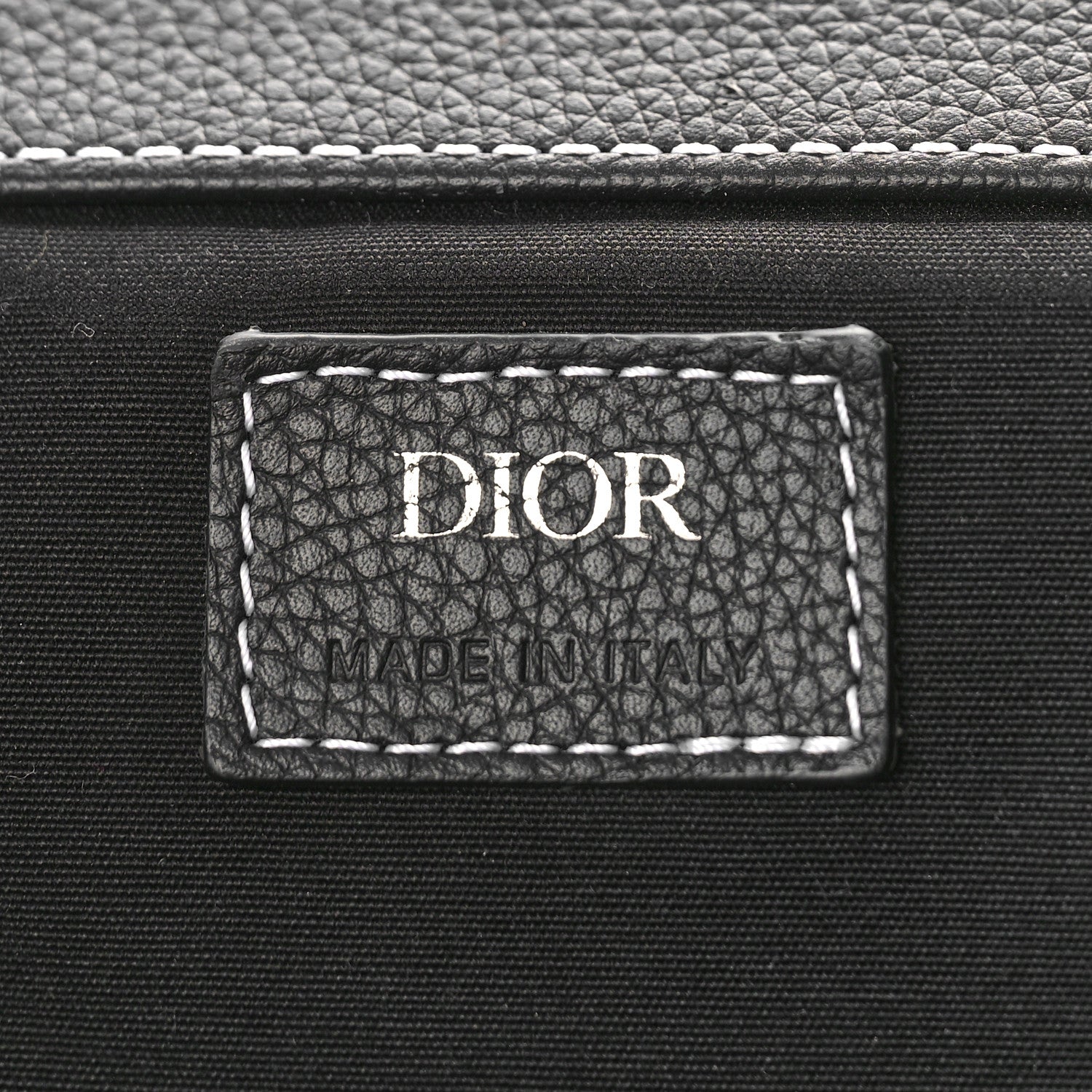 Christian Dior Grained Calfskin Saddle Drawstring Backpack Black 6 of 8