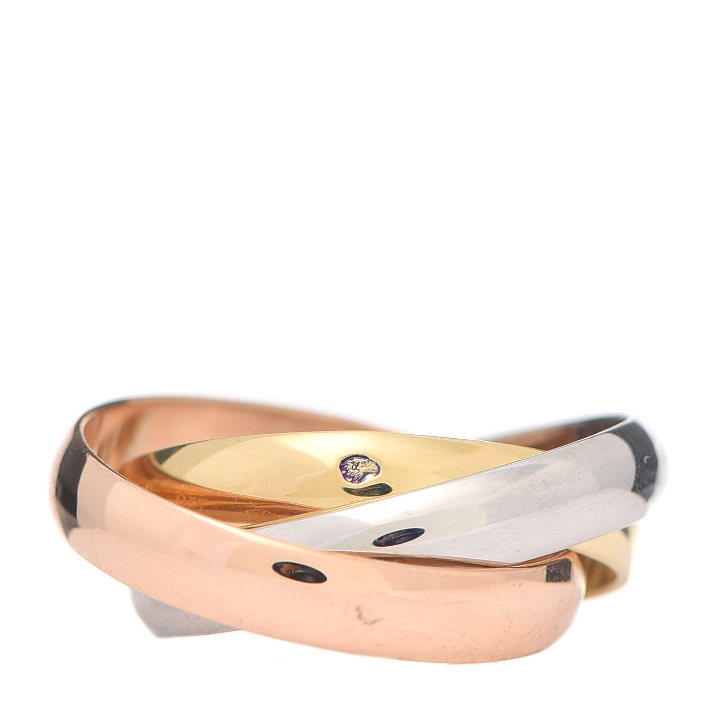 18K Pink Yellow White Gold Classic Les Must De Trinity Ring 50 5.25