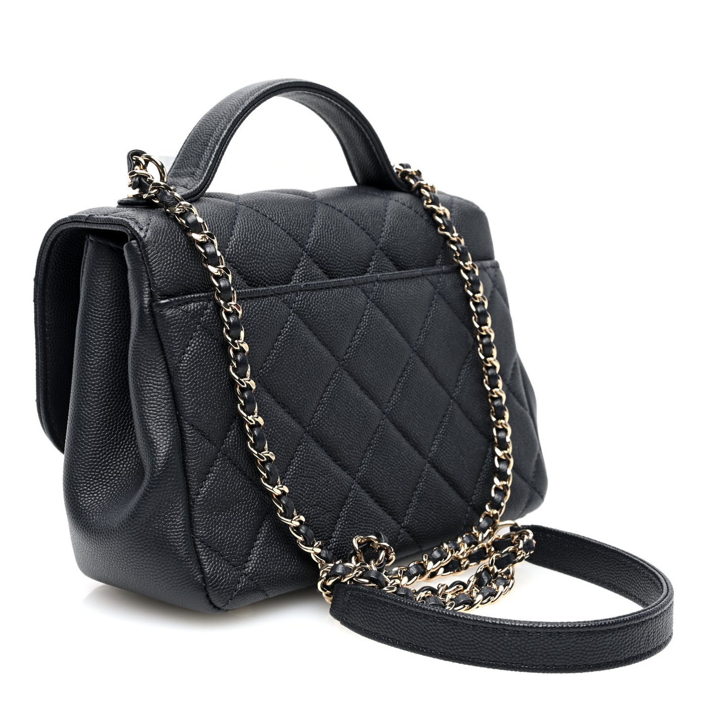 Caviar Quilted Small Business Affinity Flap Black