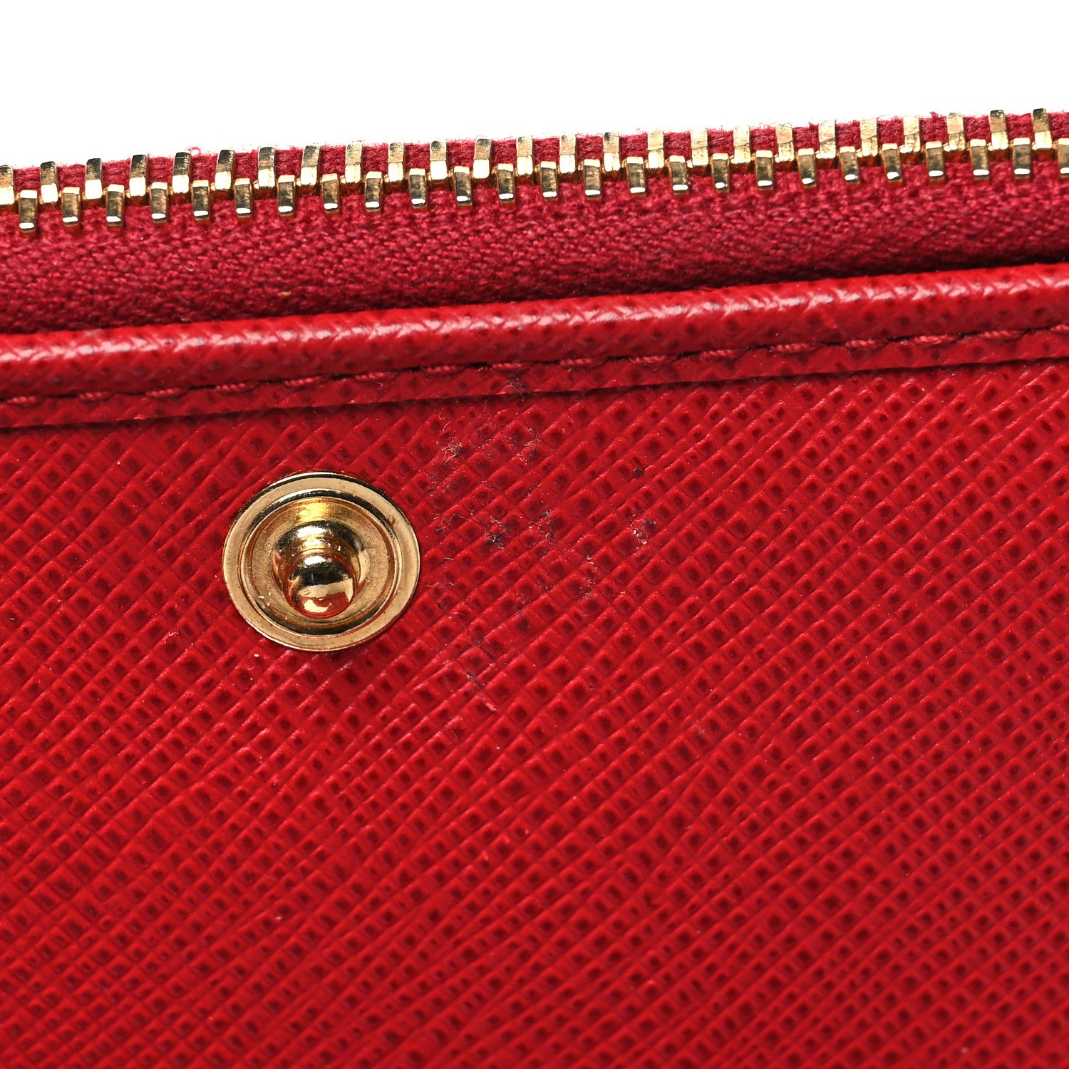 Prada Saffiano Zip Top Compact Wallet Fuoco 11 of 14