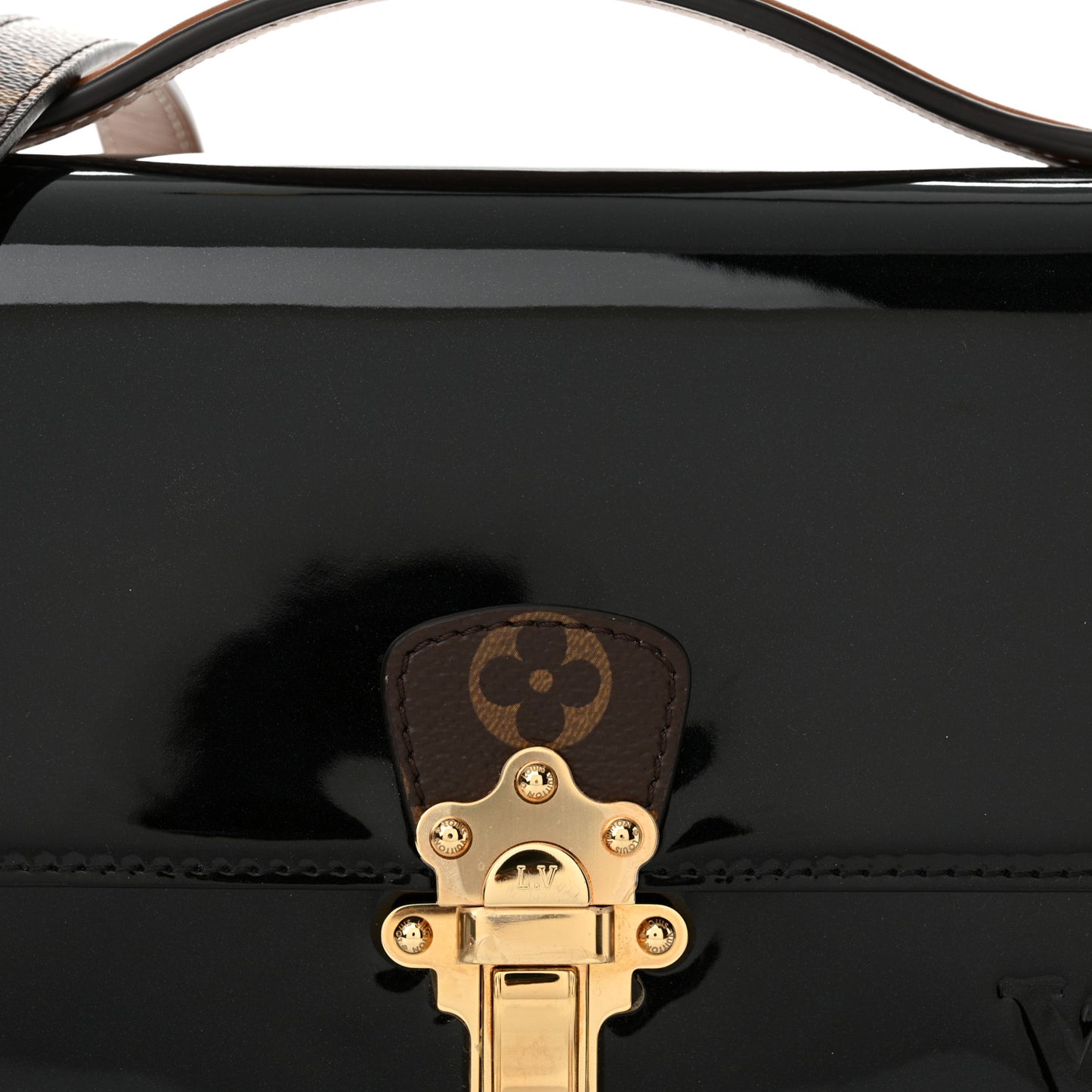 Patent Calfskin Monogram Cherrywood BB Black