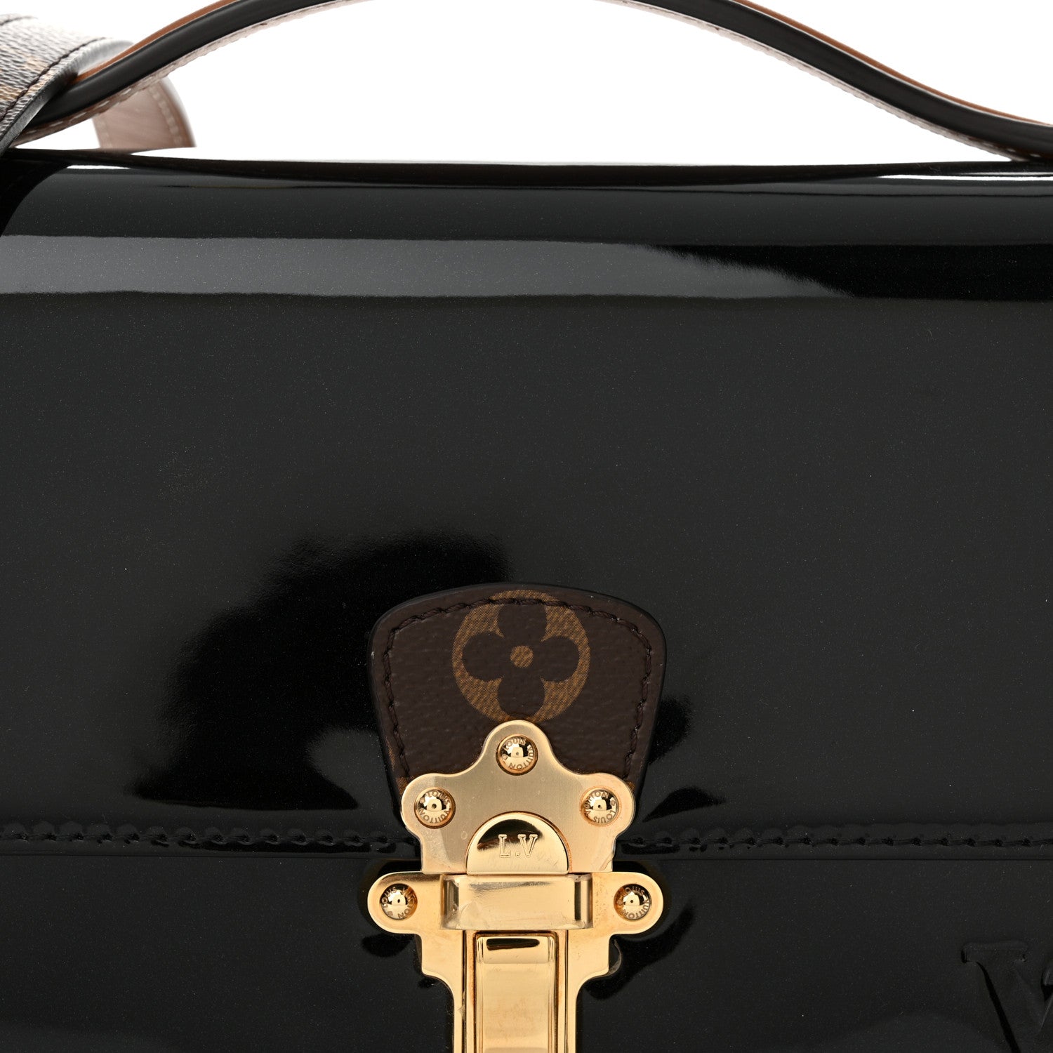 Louis Vuitton Patent Calfskin Monogram Cherrywood BB Black 7 of 10