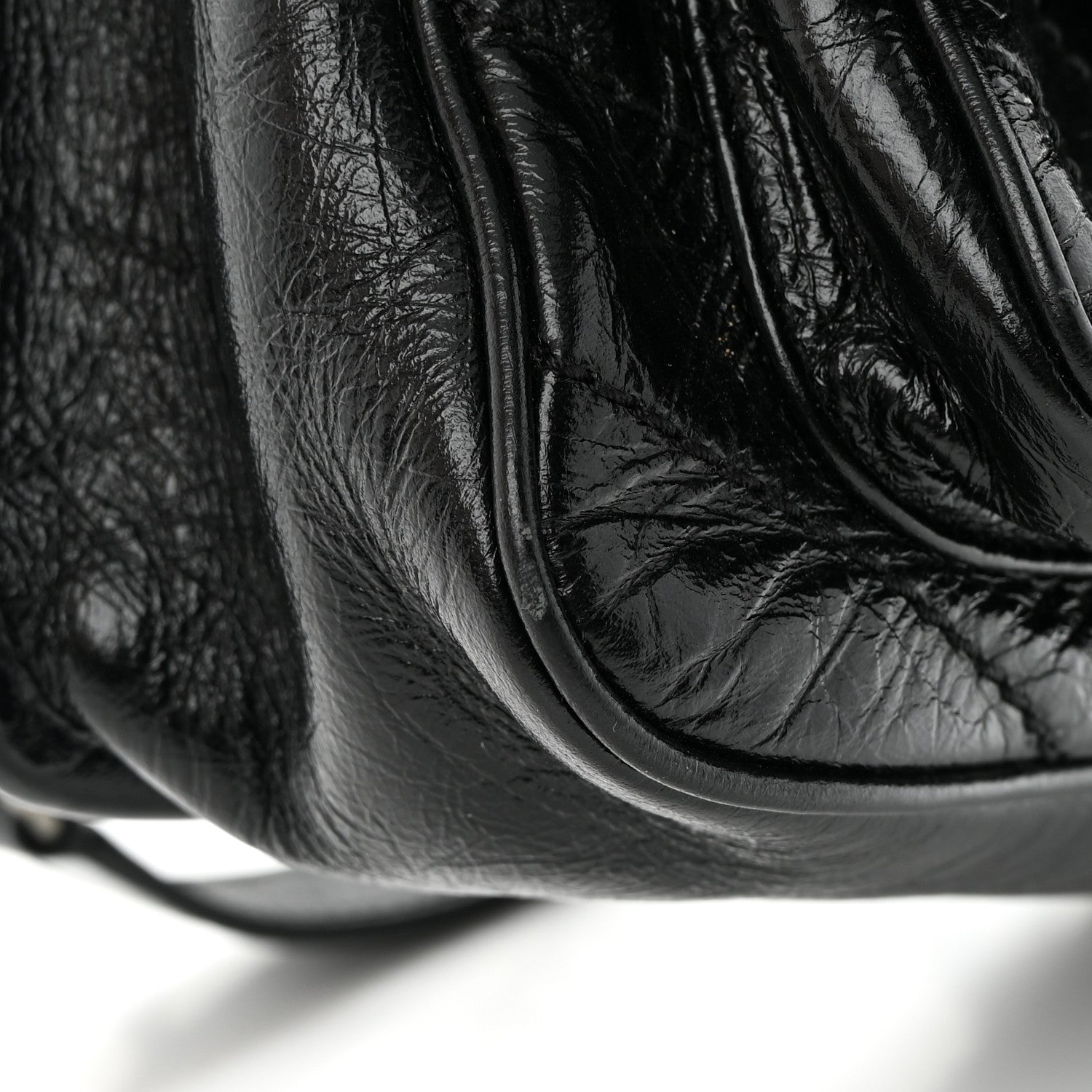 Saint Laurent Crinkled Calfskin Matelasse Monogram Baby Niki Chain Satchel Black 13 of 15