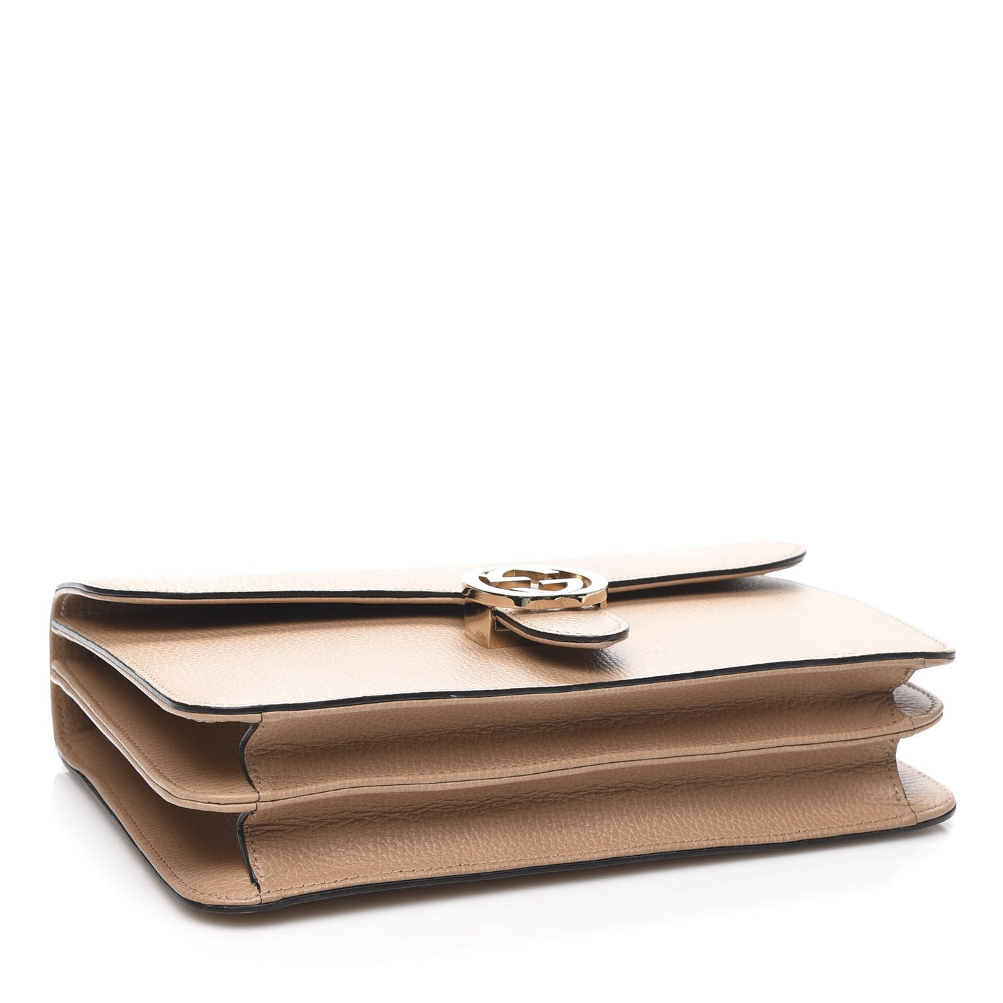 Dollar Calfskin Interlocking G Shoulder Bag Camelia