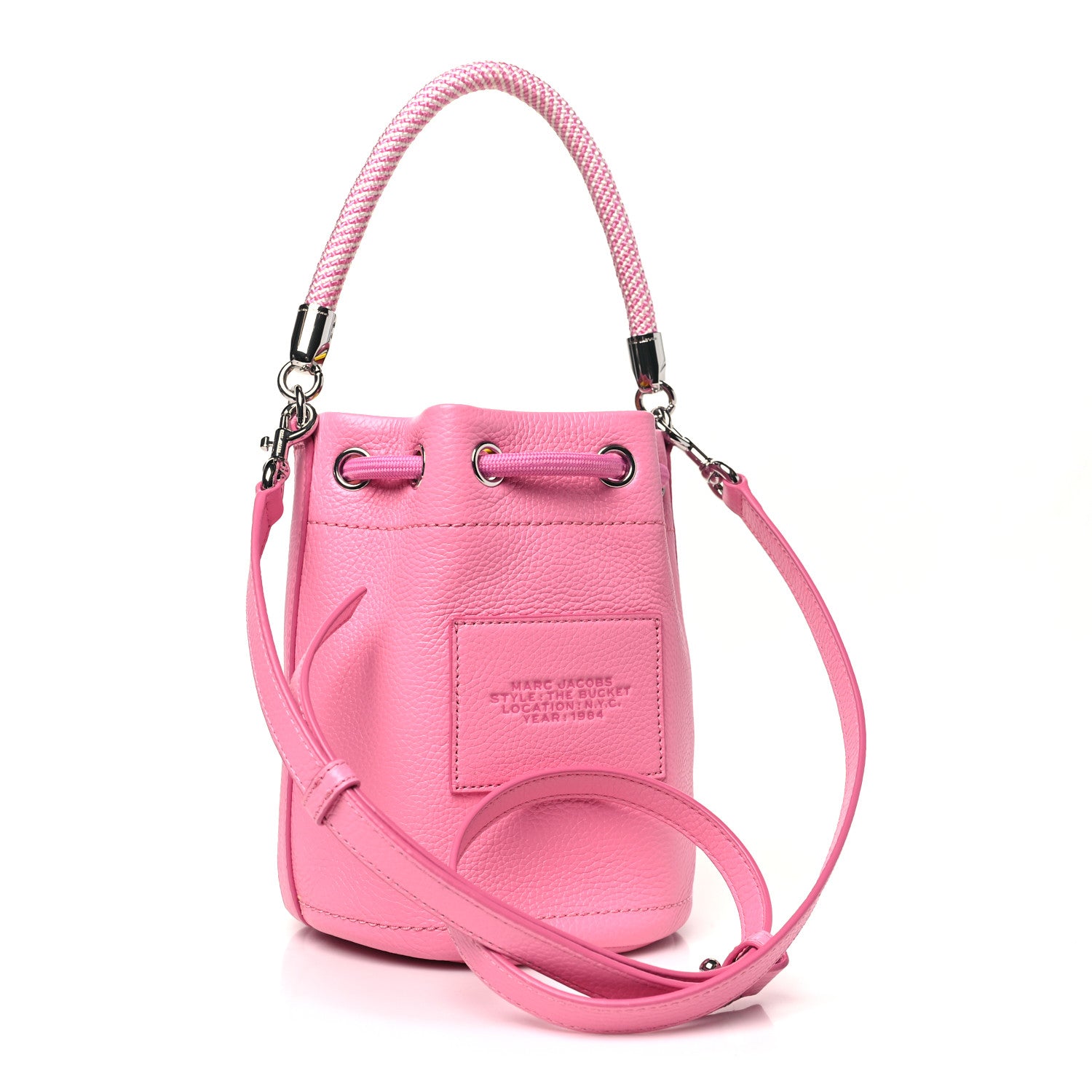 Marc Jacobs Grained Calfskin The Mini Bucket Bag Fluro Candy Pink 2 of 11