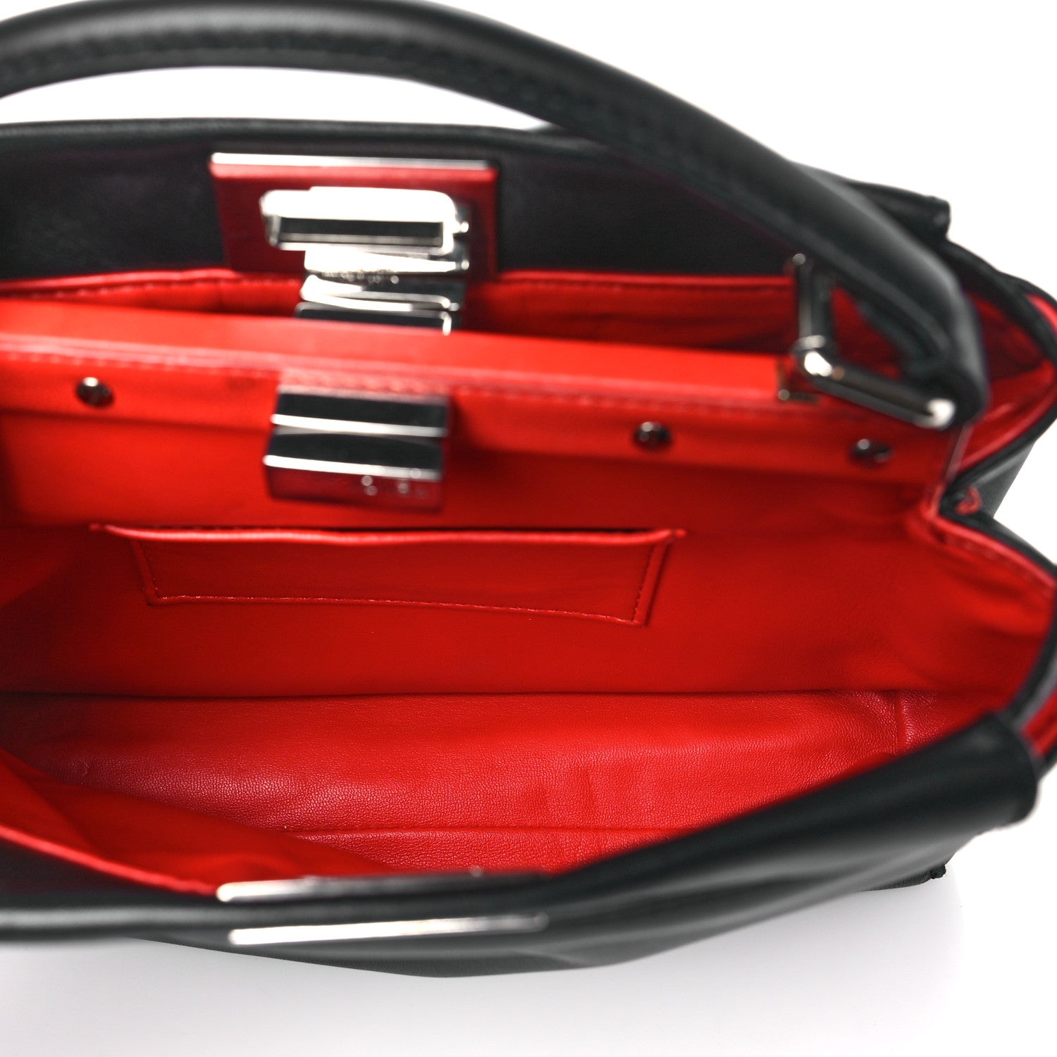 Fendi Nappa Karung Monster Eyes Mini Peekaboo Iconic Satchel Black Papavero 6 of 13