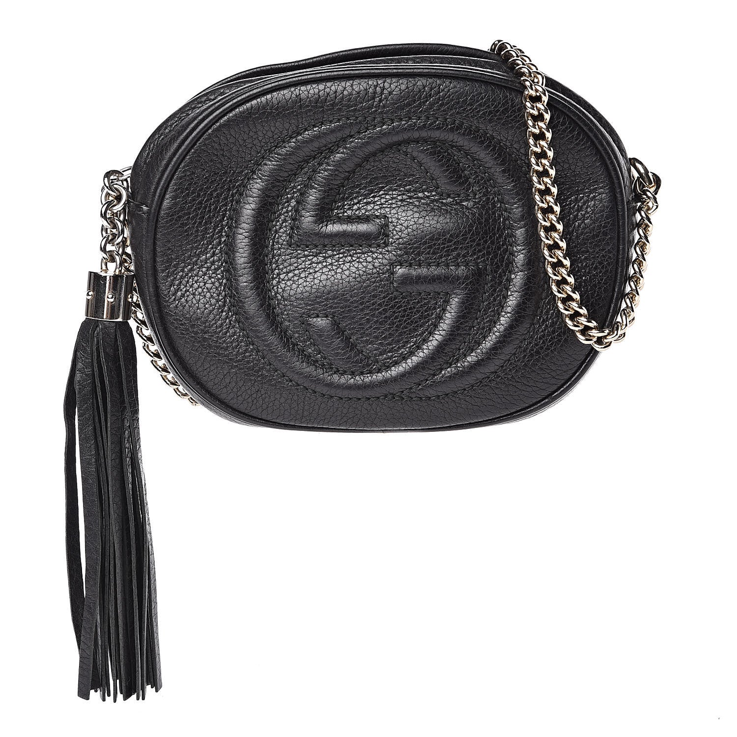 Gucci Pebbled Calfskin Mini Soho Chain Bag Black 501890 – FASHIONPHILE
