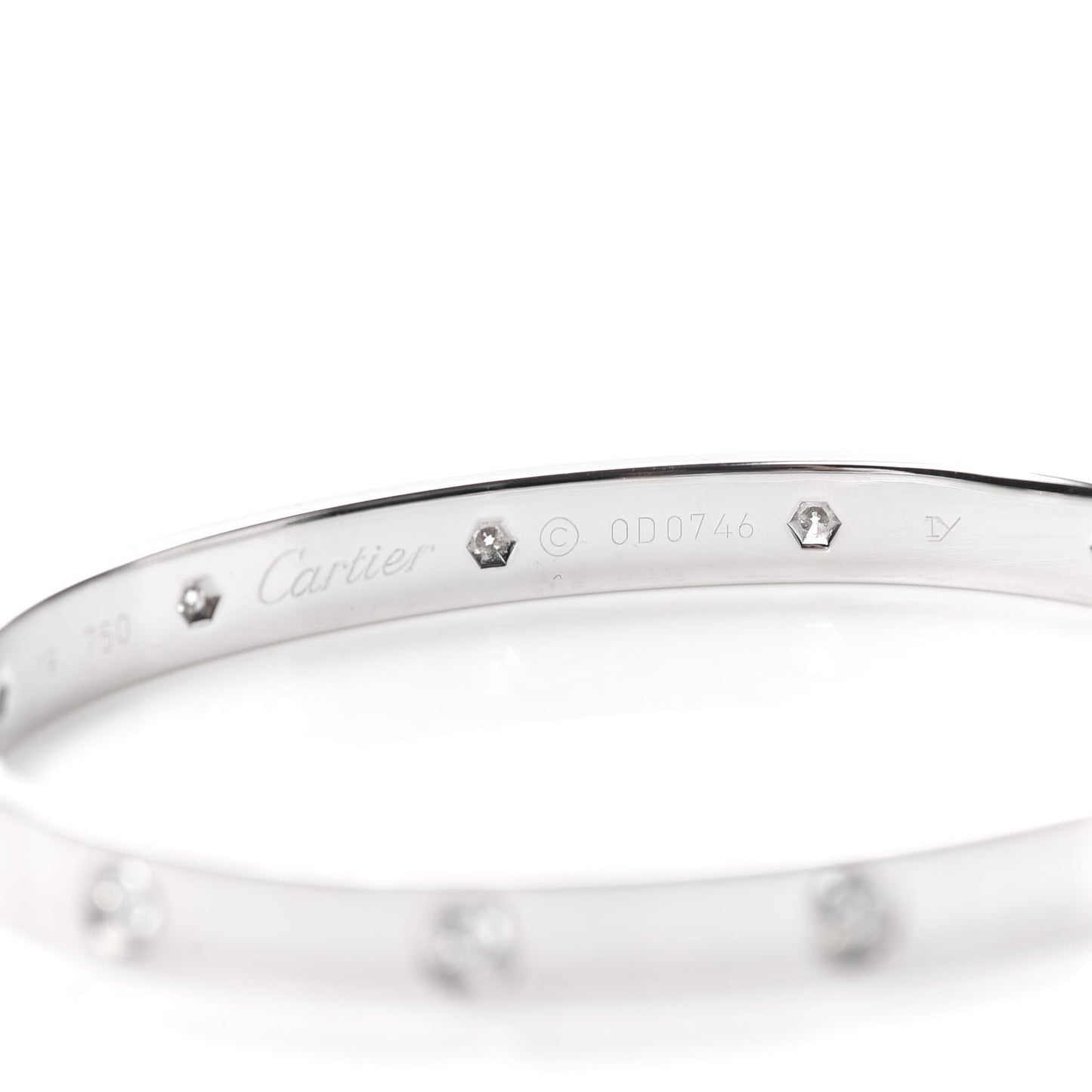 18K White Gold 10 Diamond LOVE Bracelet 19