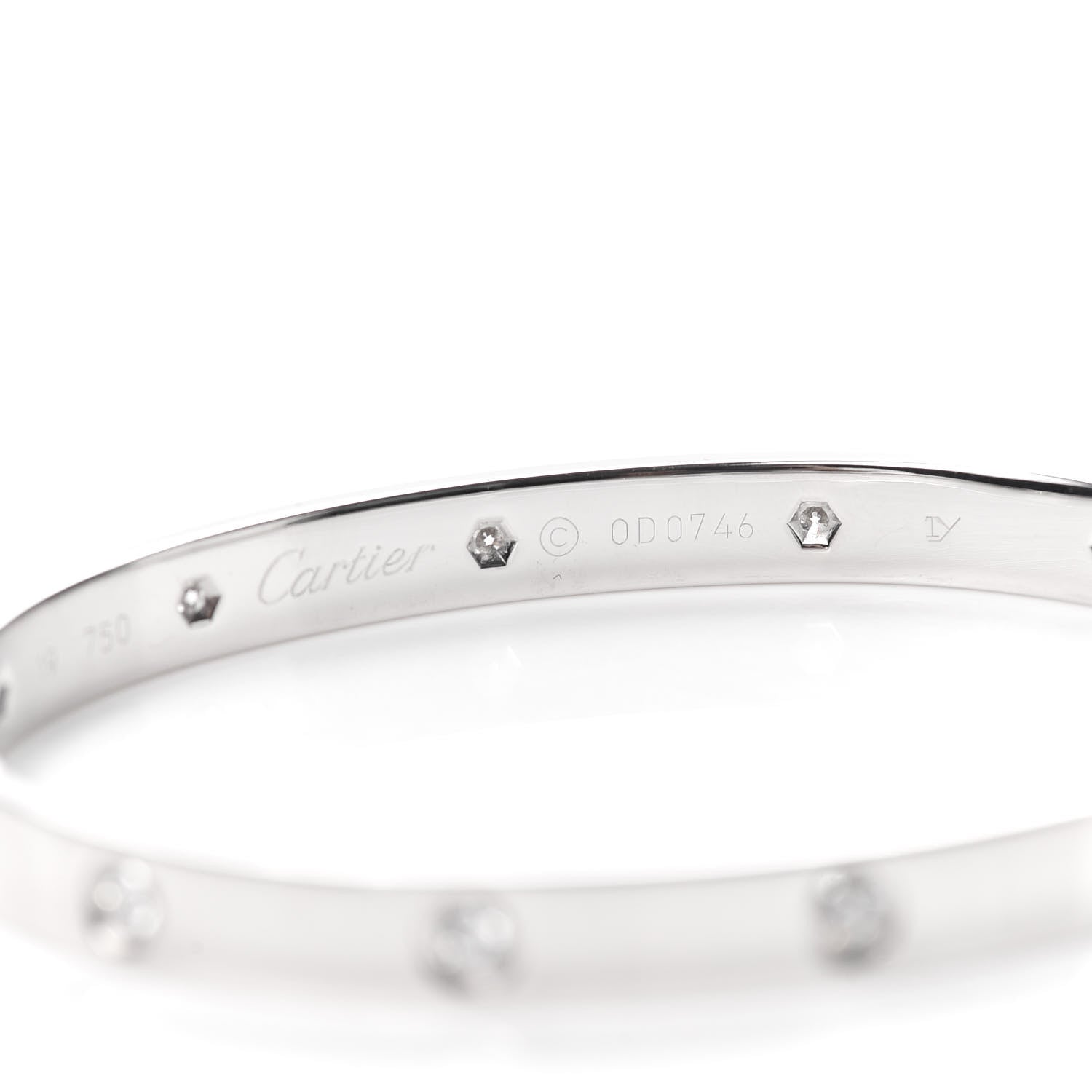 Cartier 18K White Gold 10 Diamond LOVE Bracelet 19 6 of 7