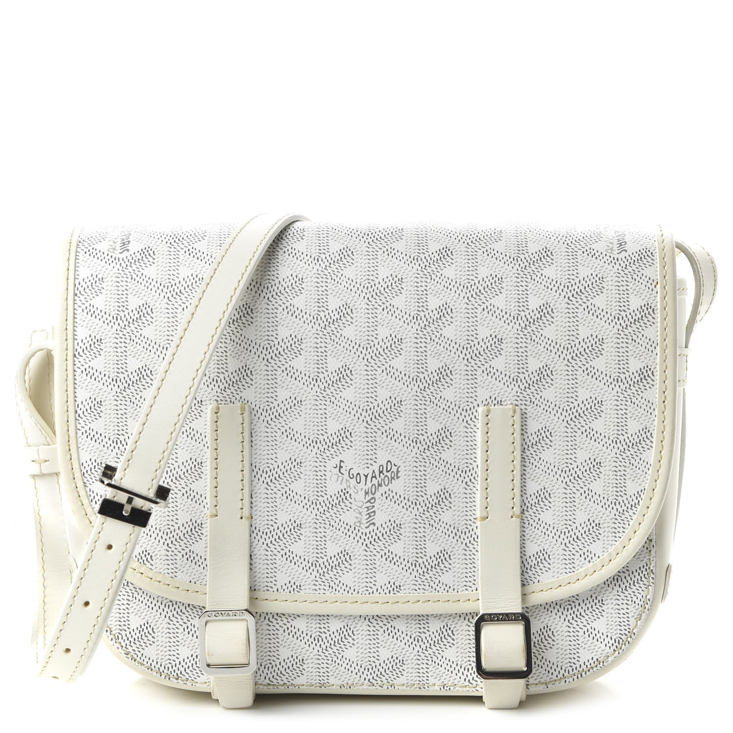 Goyardine Belvedere PM Messenger Bag White