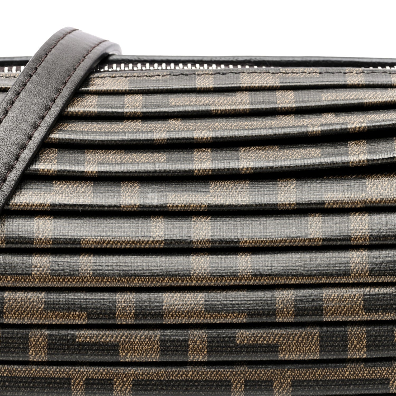 Fendi Glazed Fabric FF Pleated Candy Bag Brown 8 of 10