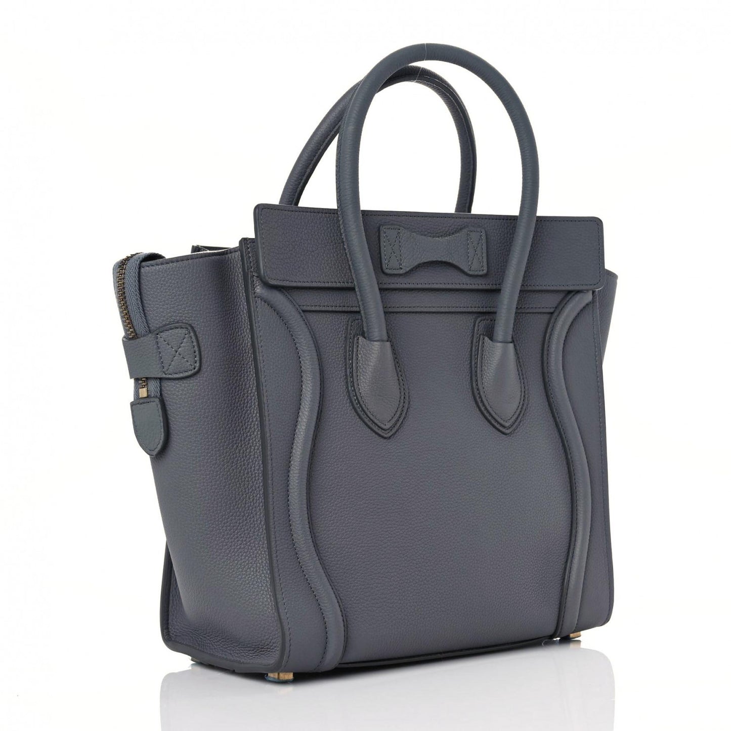 Baby Drummed Calfskin Micro Luggage Kohl