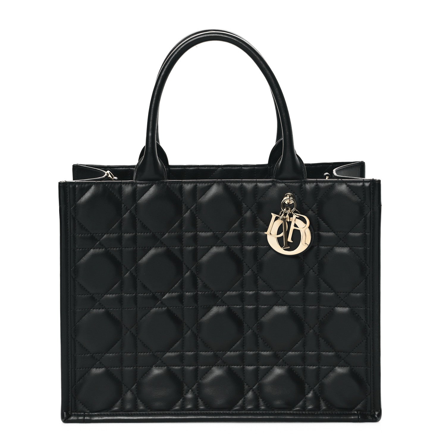 Christian Dior Calfskin Macro Cannage Medium Book Tote Black 1 of 10