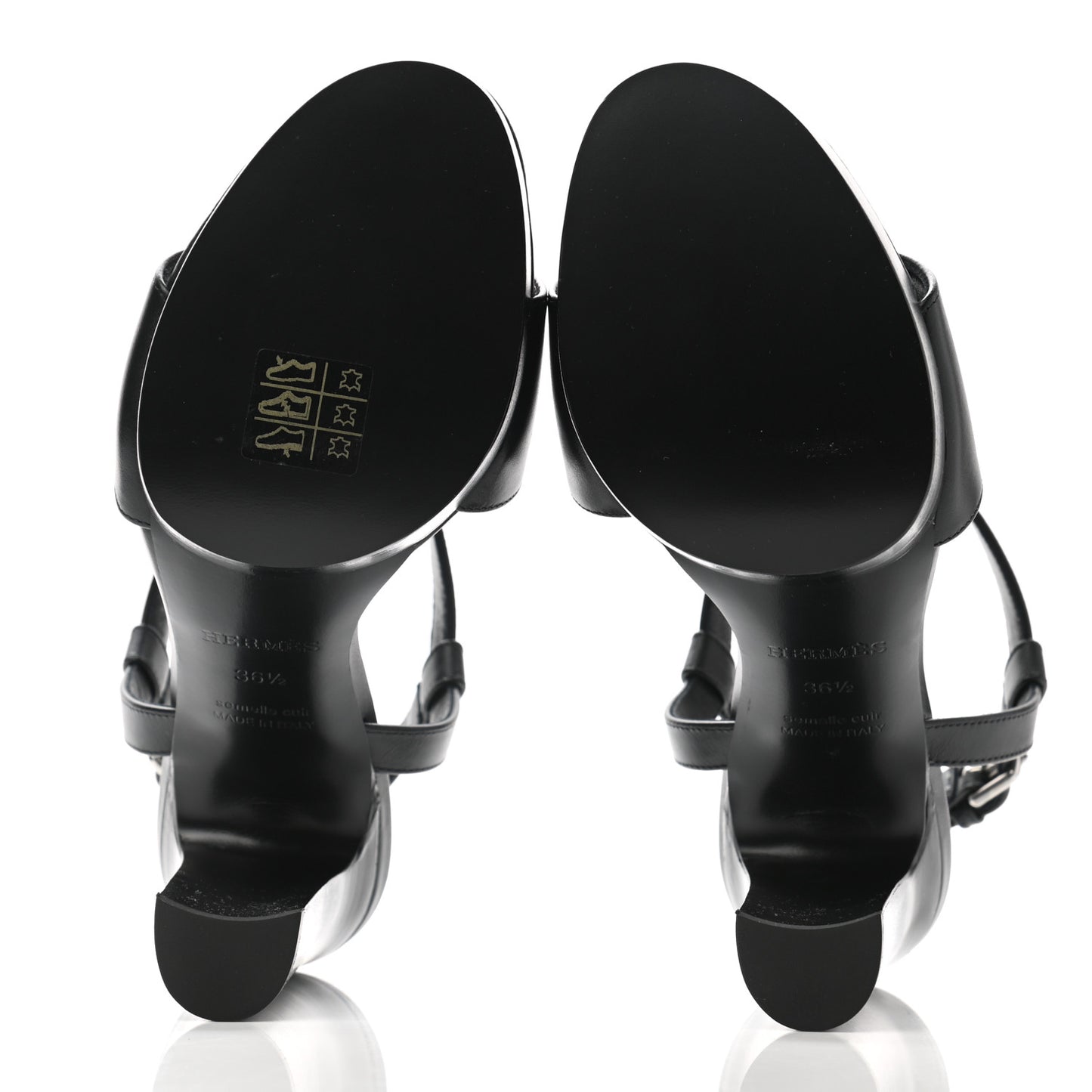 Calfskin Elancee 90 Sandals 36.5 Black