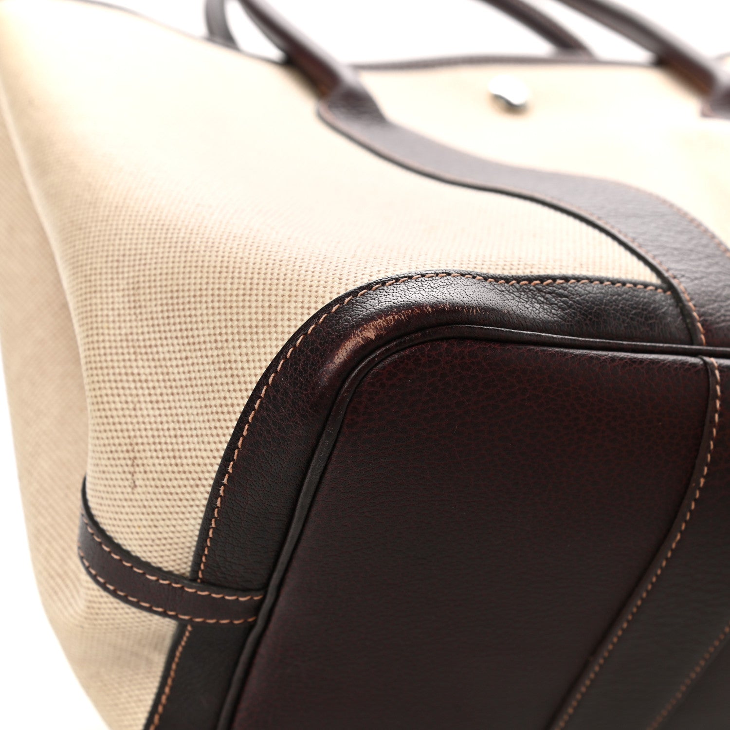 Hermes Buffle Skipper Toile Garden Party 36 MM Tote Marron Fonce 12 of 14