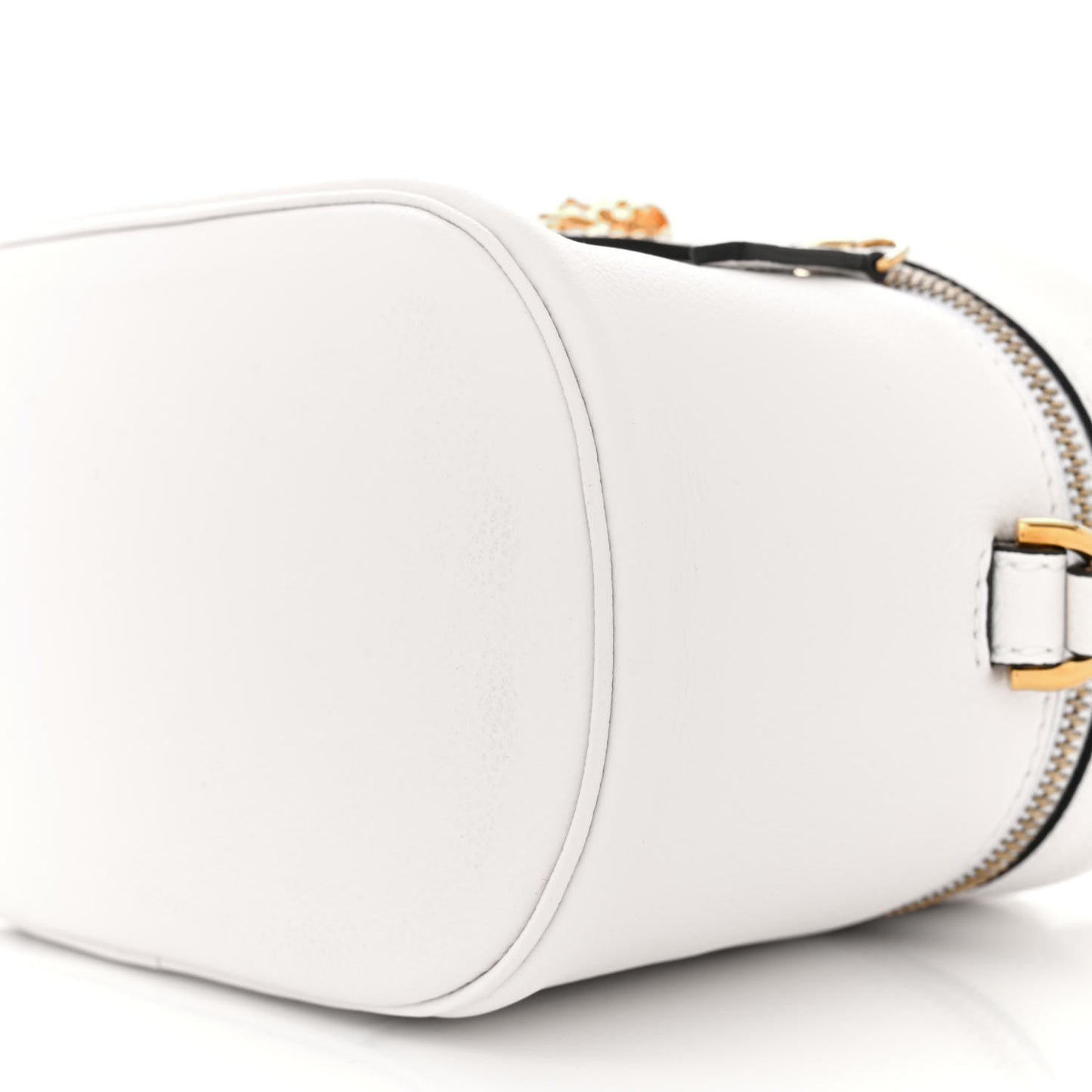 Grained Calfskin Medusa Vanity Case Optical White