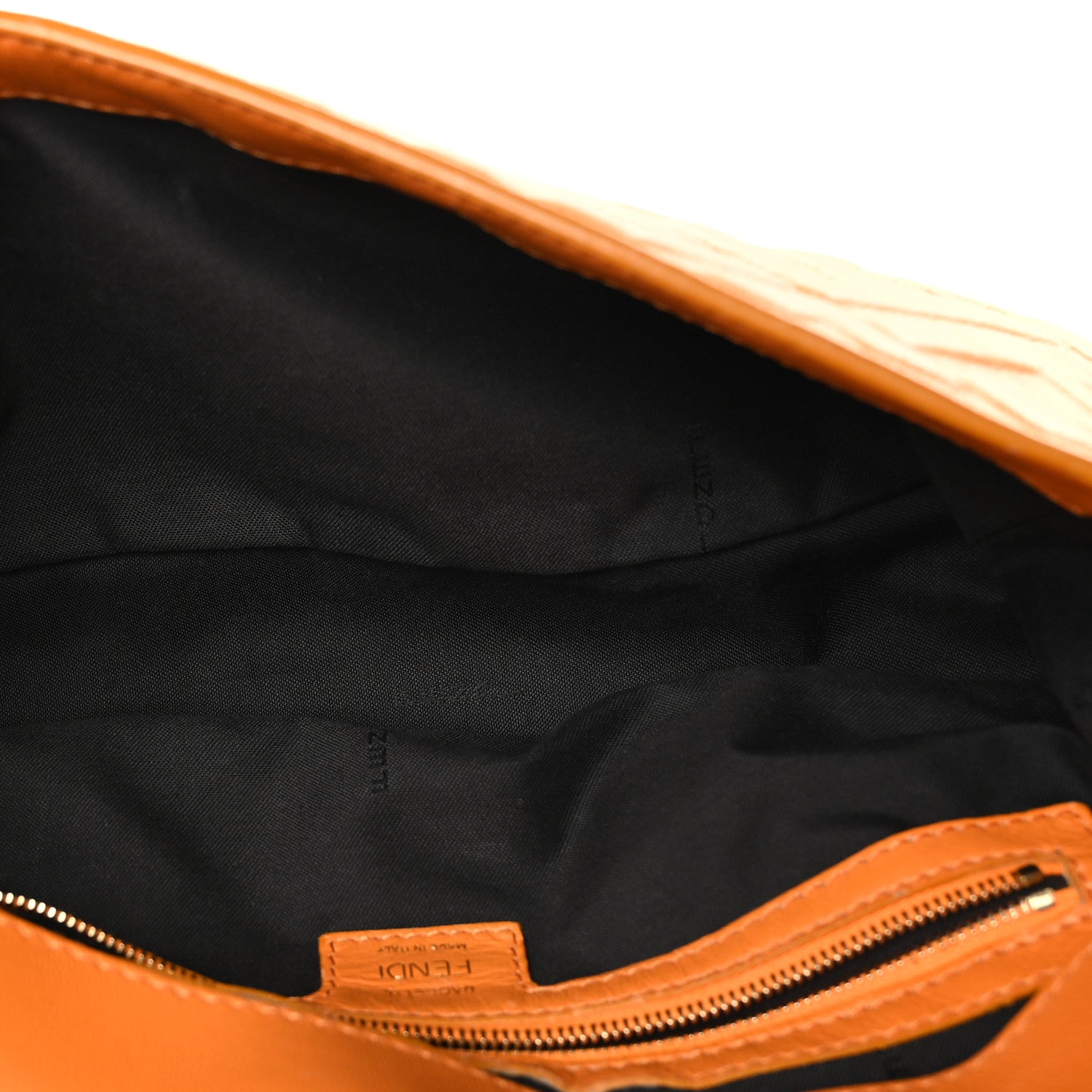 Fendi Nappa FF 1974 Embossed Baguette Clementine 5 of 14