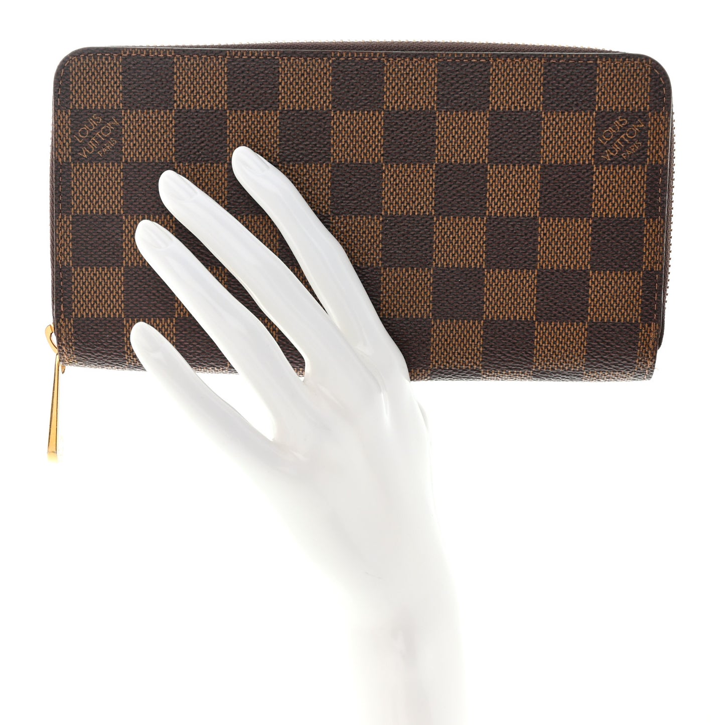 Damier Ebene Zippy Wallet Rose Ballerine