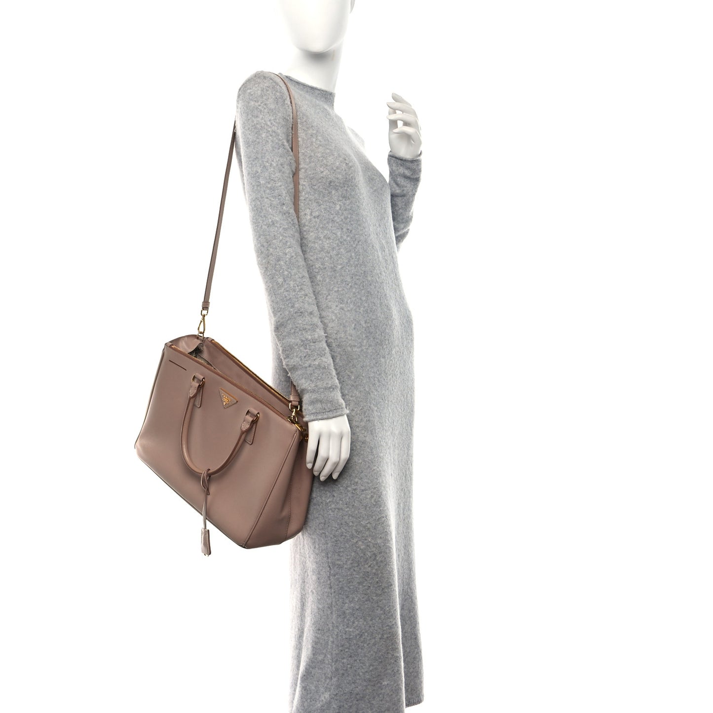 Saffiano Medium Galleria Double Zip Tote Cammeo