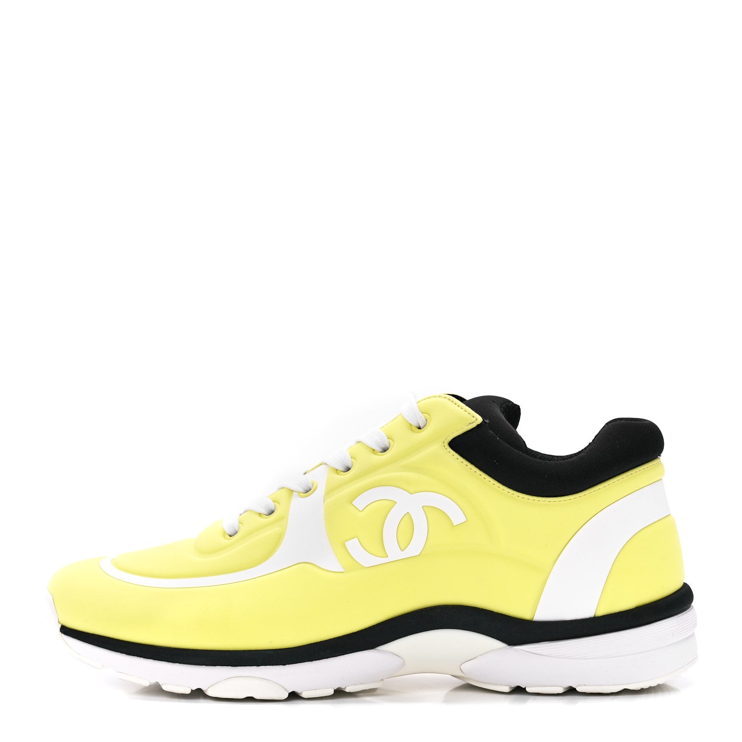 Chanel Lycra Fabric CC Sneakers 40 Yellow 1 of 9