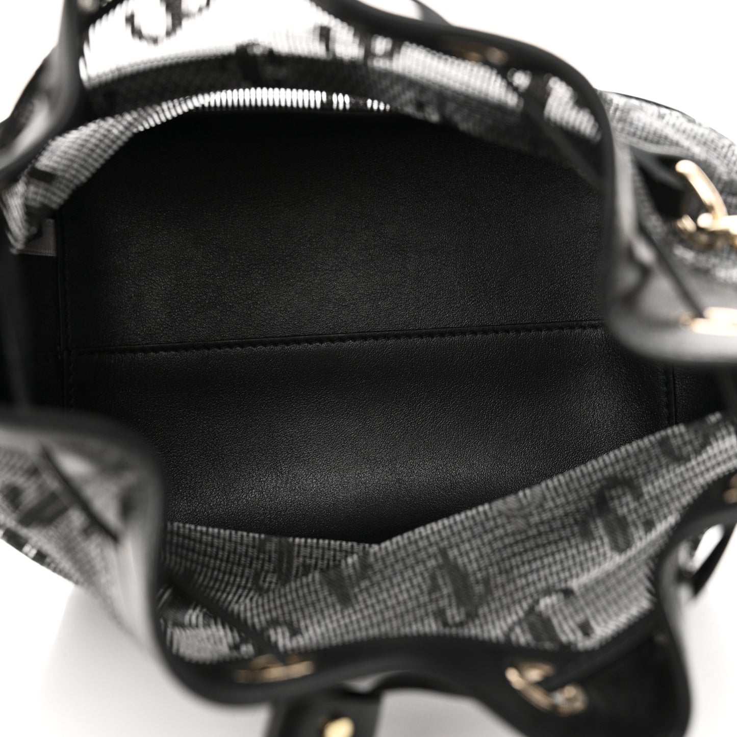 Calfskin Mesh JC Logo Juno Bucket Bag Black