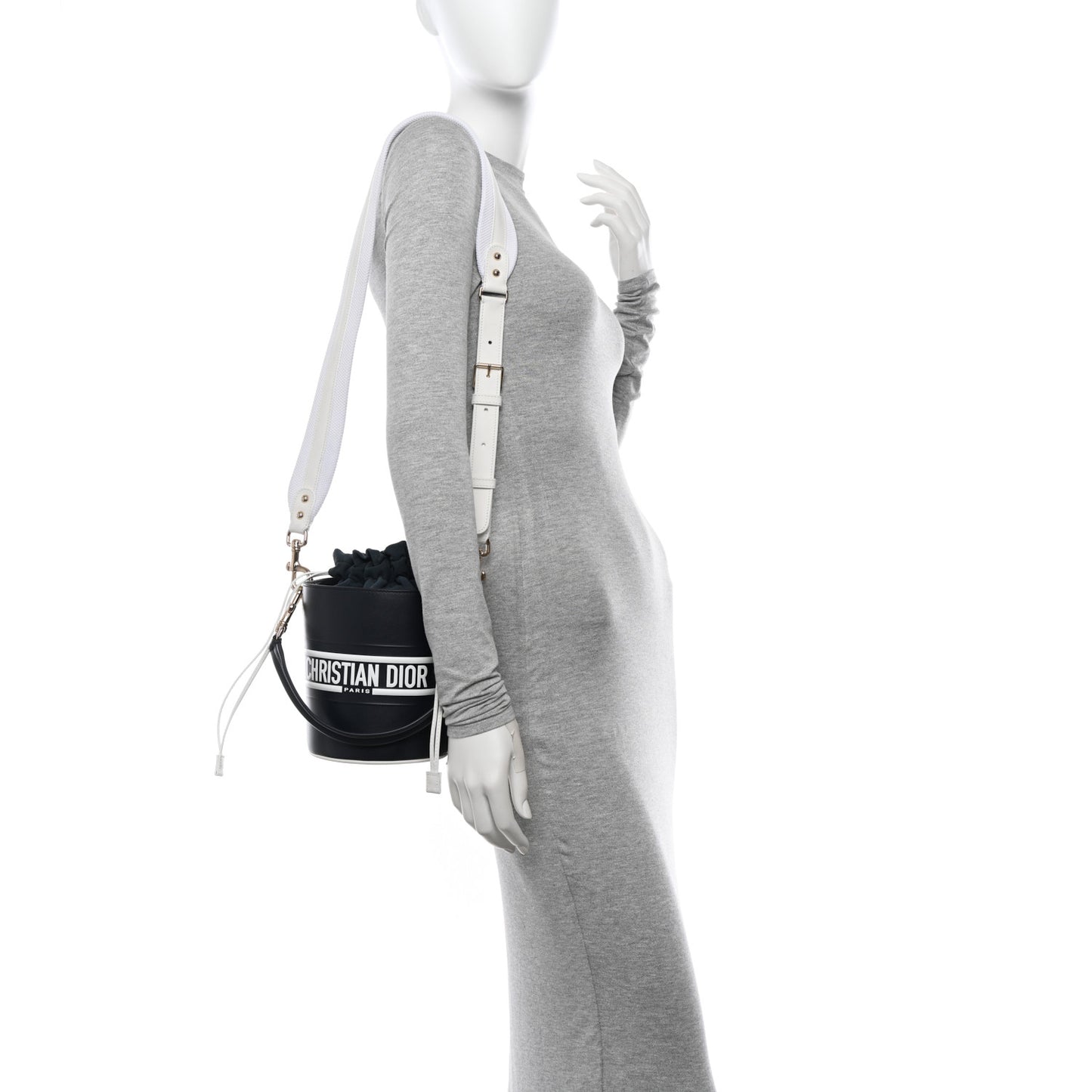 Calfskin Small Dior Vibe Bucket Blue