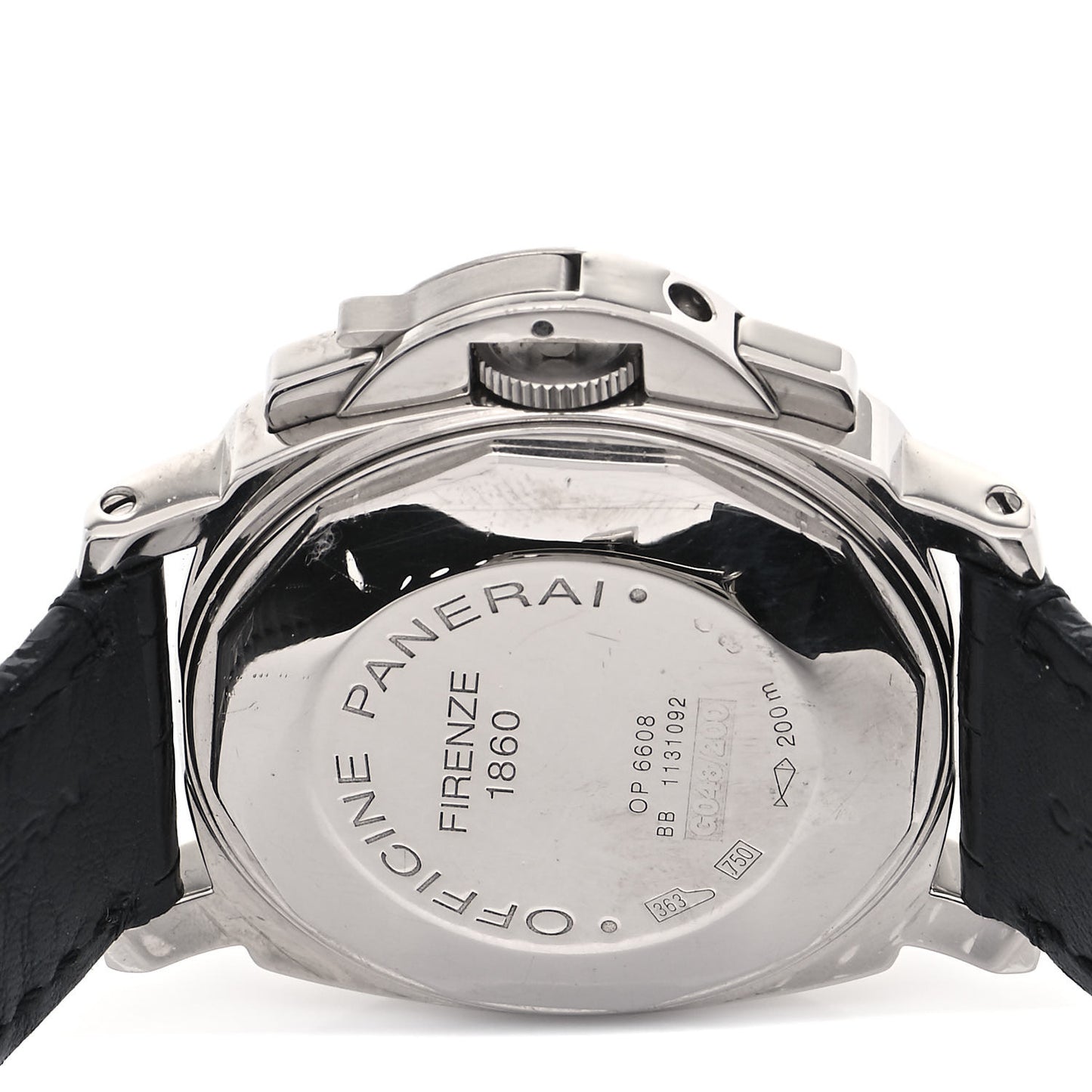 18K White Gold Alligator 40mm Luminor Automatic Watch Black PAM00189