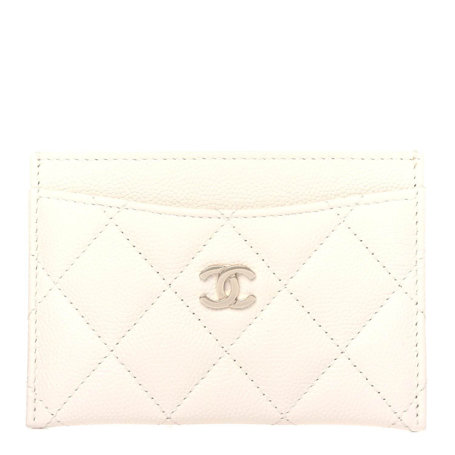 Chanel Caviar Quilted Card Holder White 1 of 11