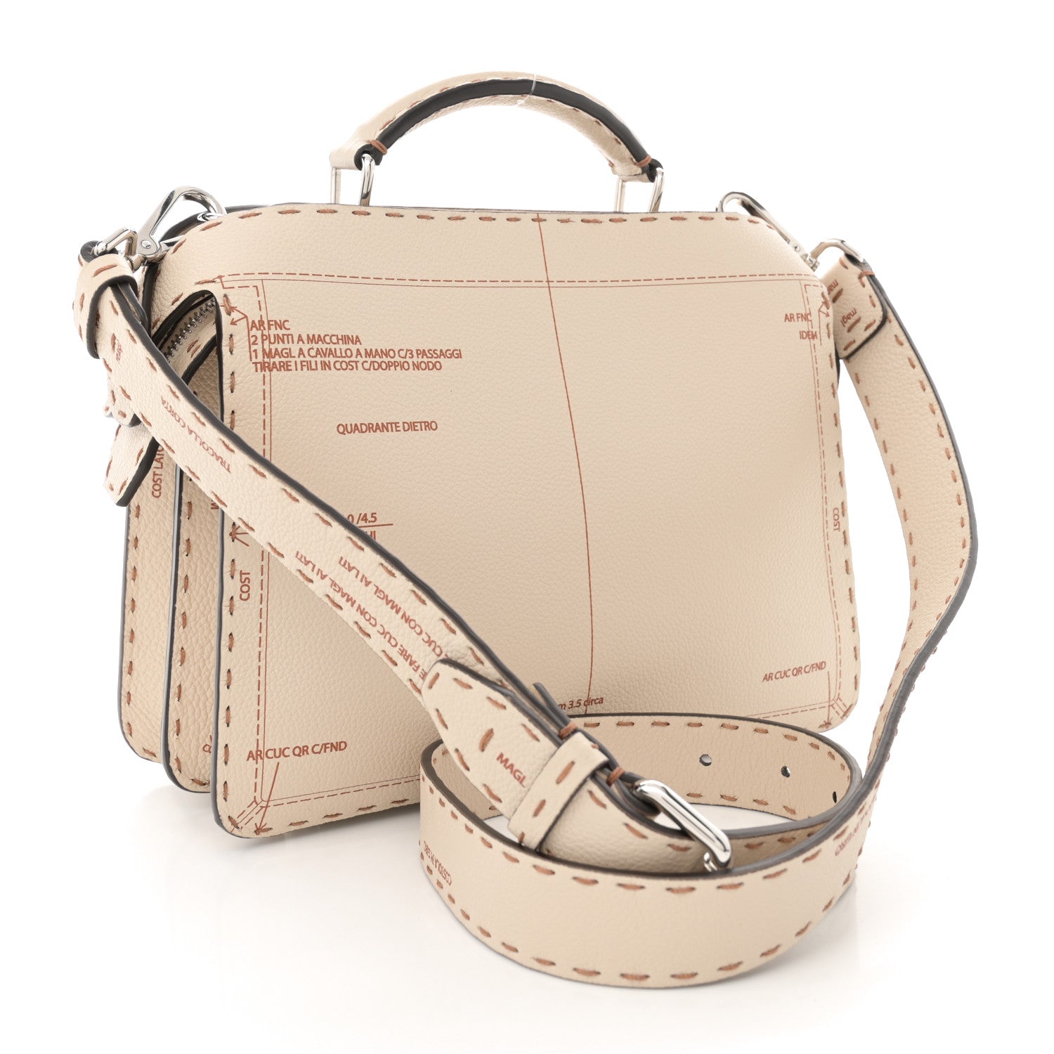 Fendi Cuoio Romano Selleria Small Peekaboo I SEE U Satchel Latte 3 of 12