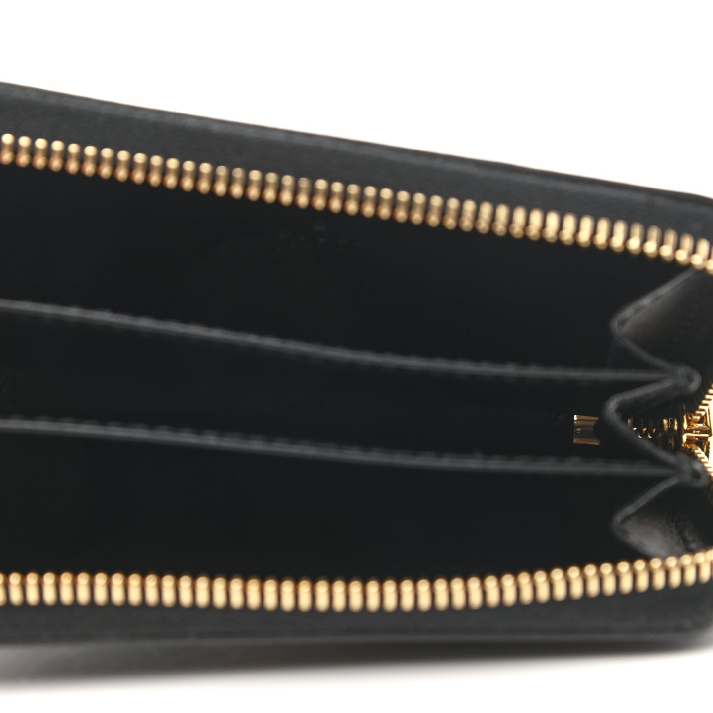 Plutone Calfskin Logo Zip Around Card Case Black