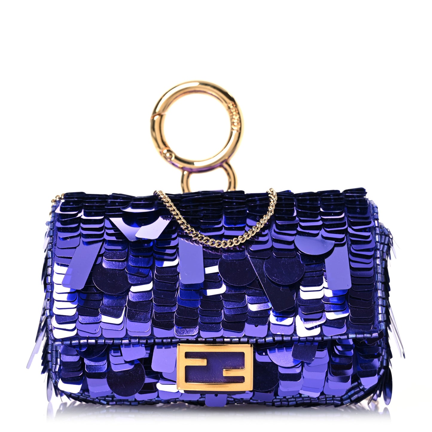 Sequin Paillettes Shiny Nappa Sex and the City Nano Baguette Charm Viola Purple Rain