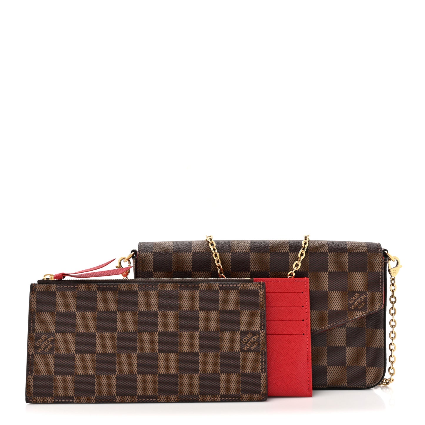 Damier Ebene Pochette Felicie Chain Wallet