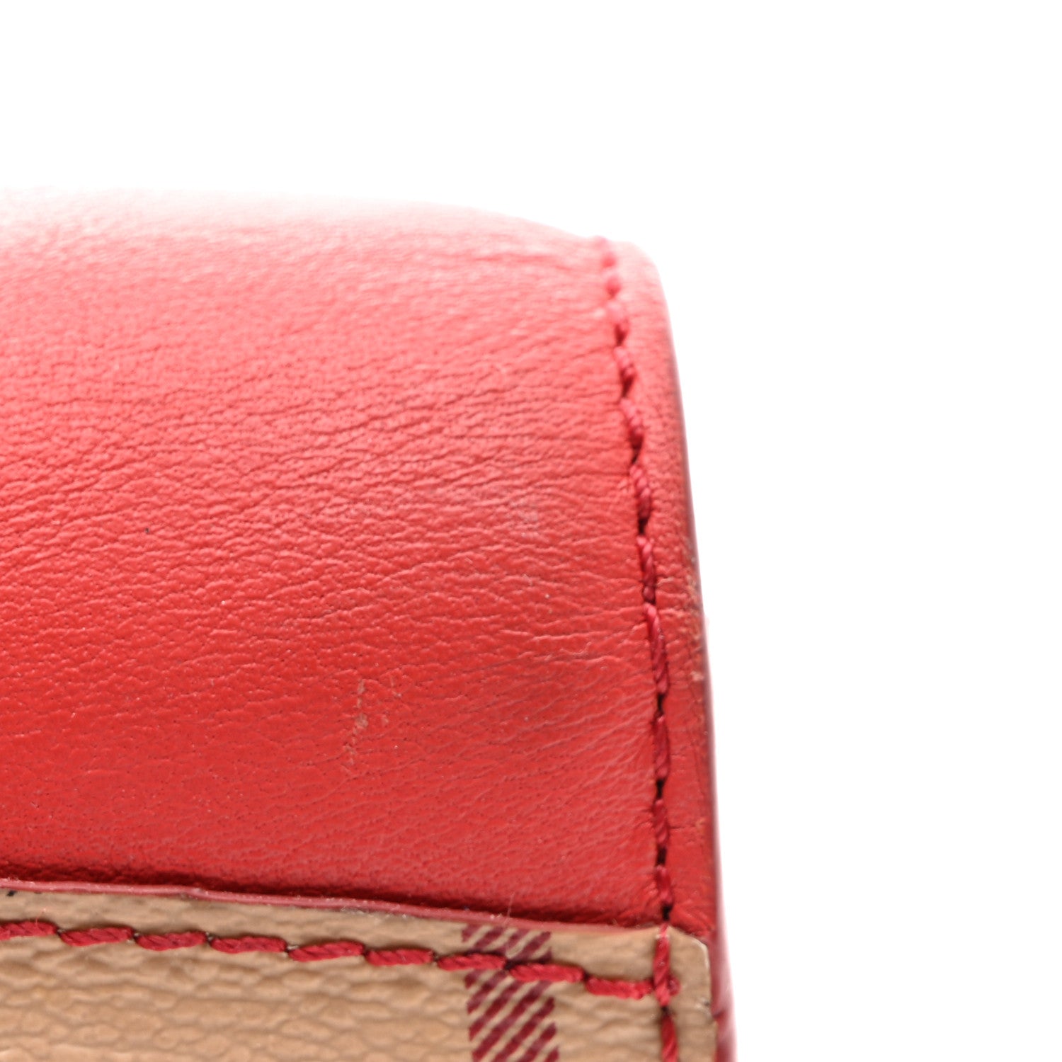 Burberry Calfskin Haymarket Check Henley Wallet Red 9 of 11